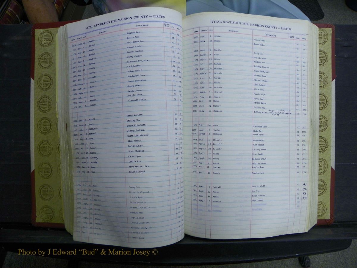 Madison Births & Deaths, Book 2, L-Z, + Delayed Book 2 094.JPG