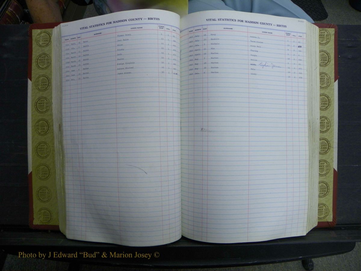 Madison Births & Deaths, Book 2, L-Z, + Delayed Book 2 096.JPG