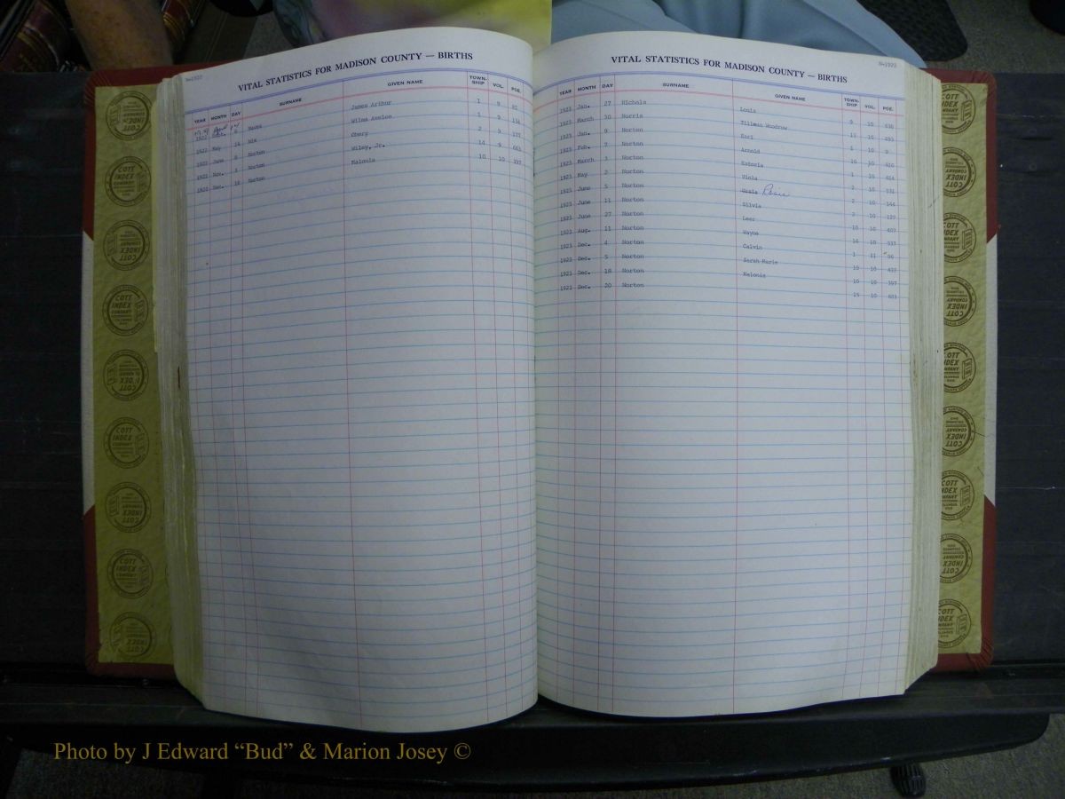 Madison Births & Deaths, Book 2, L-Z, + Delayed Book 2 100.JPG