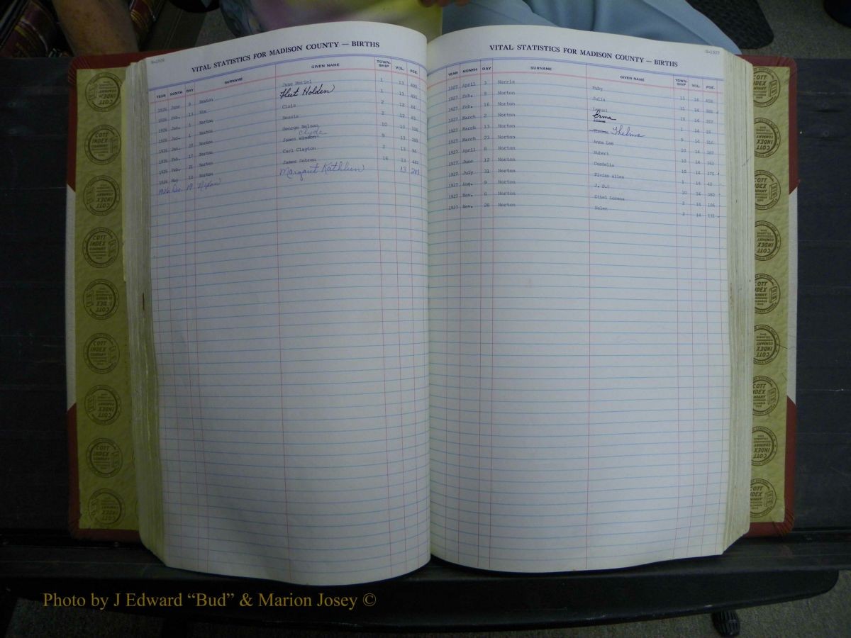 Madison Births & Deaths, Book 2, L-Z, + Delayed Book 2 103.JPG