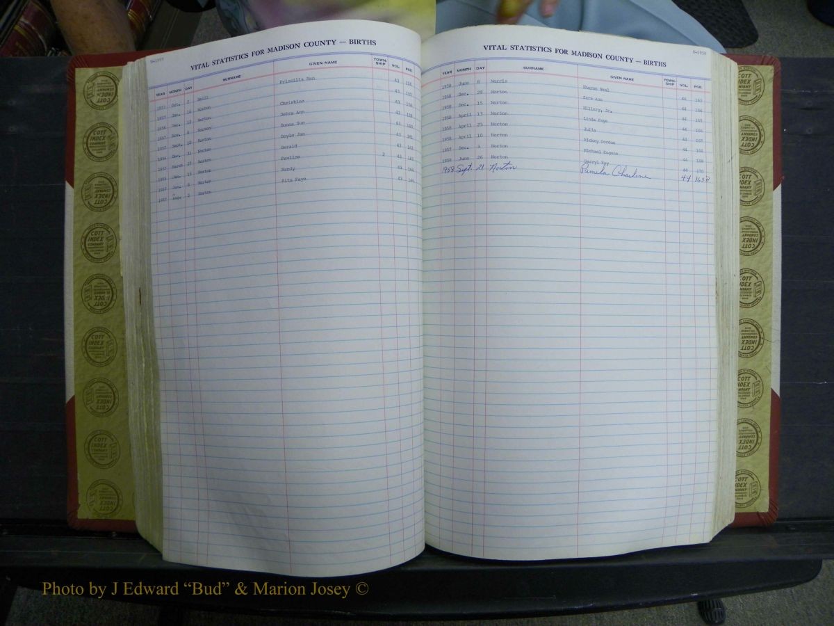 Madison Births & Deaths, Book 2, L-Z, + Delayed Book 2 118.JPG