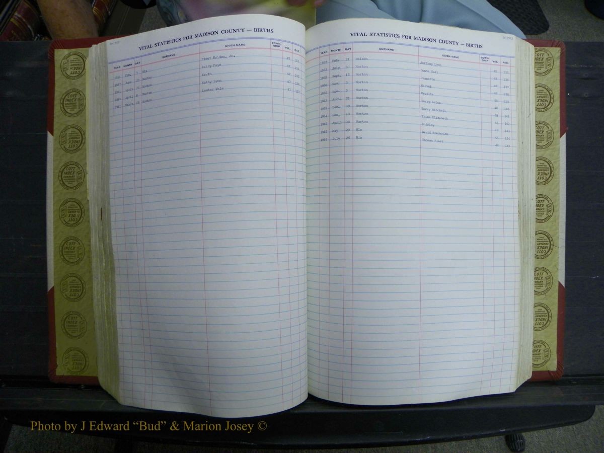 Madison Births & Deaths, Book 2, L-Z, + Delayed Book 2 120.JPG