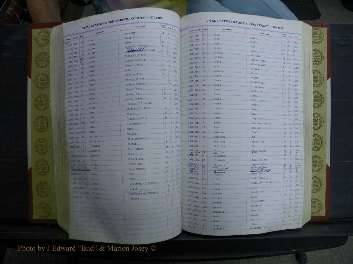 Madison Births & Deaths, Book 2, L-Z, + Delayed Book 2 136.JPG