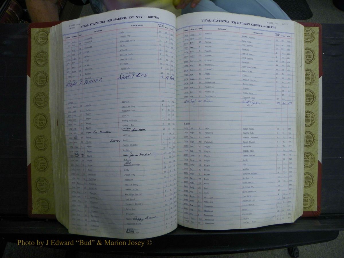 Madison Births & Deaths, Book 2, L-Z, + Delayed Book 2 143.JPG