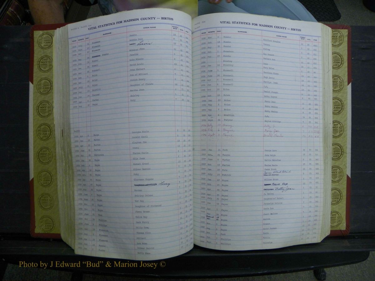 Madison Births & Deaths, Book 2, L-Z, + Delayed Book 2 144.JPG