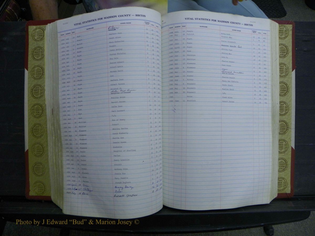 Madison Births & Deaths, Book 2, L-Z, + Delayed Book 2 146.JPG