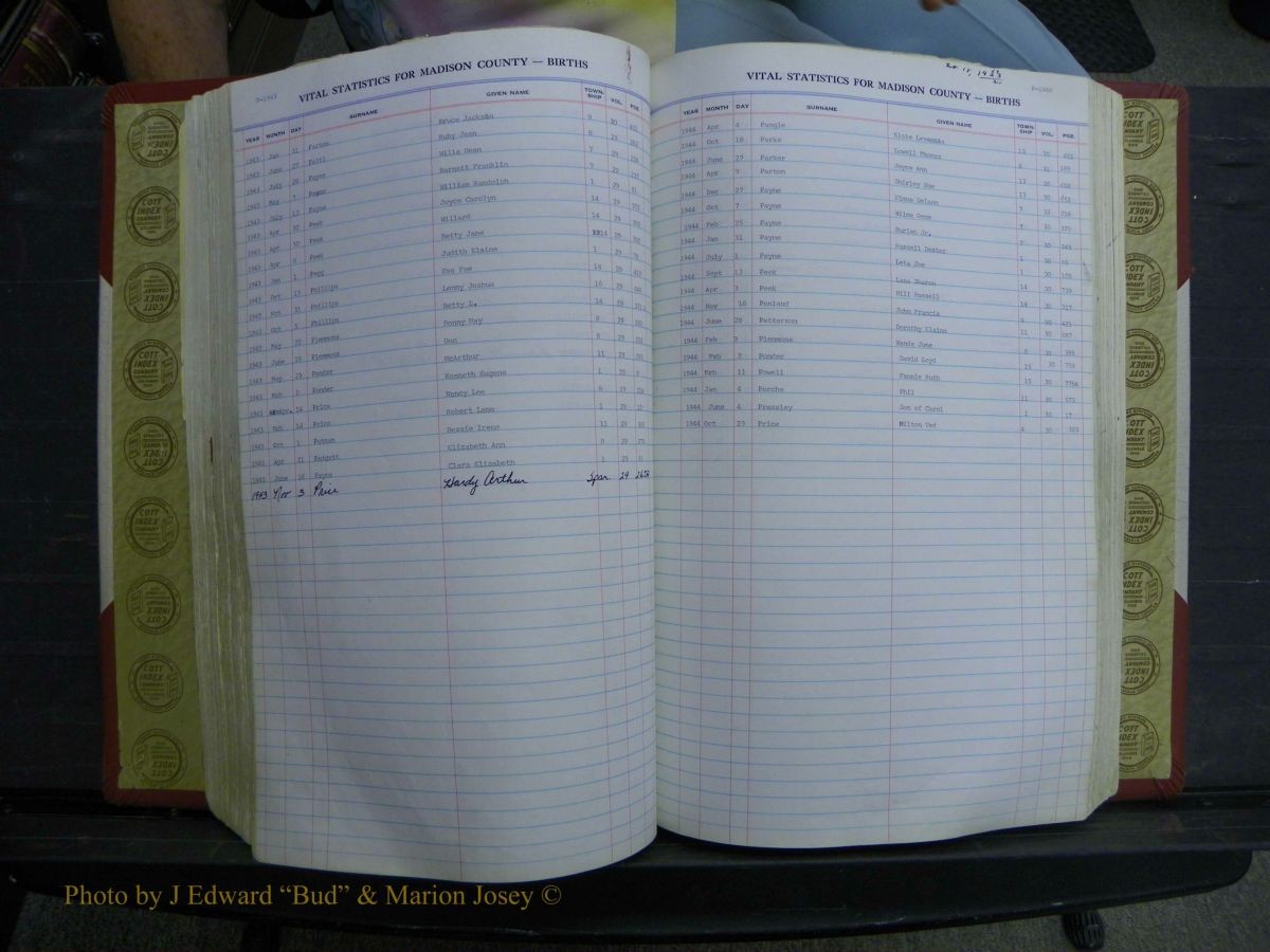 Madison Births & Deaths, Book 2, L-Z, + Delayed Book 2 148.JPG