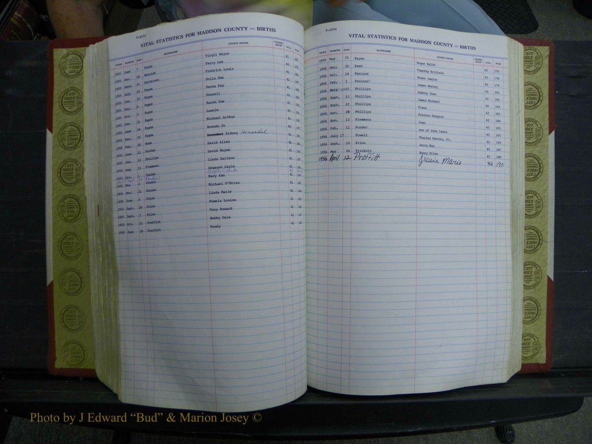 Madison Births & Deaths, Book 2, L-Z, + Delayed Book 2 154.JPG