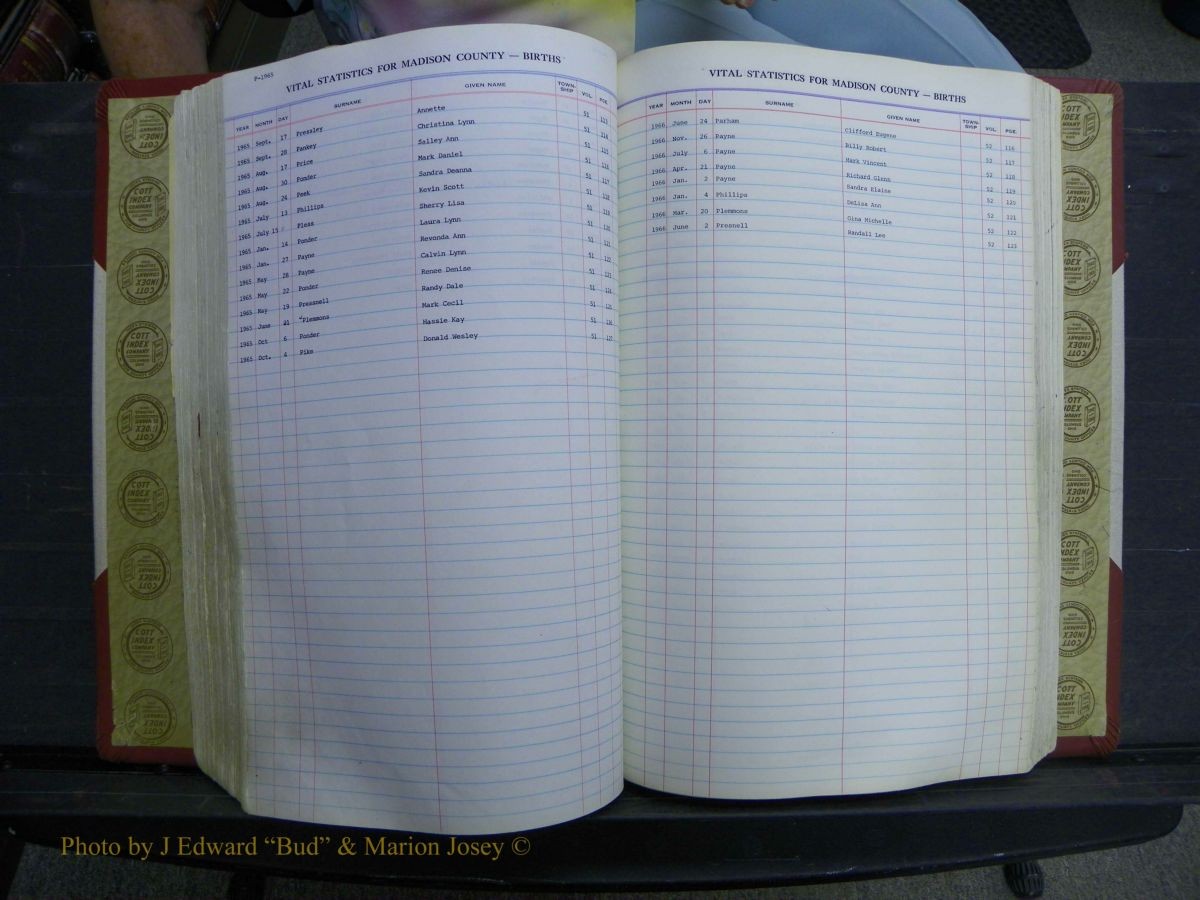 Madison Births & Deaths, Book 2, L-Z, + Delayed Book 2 158.JPG