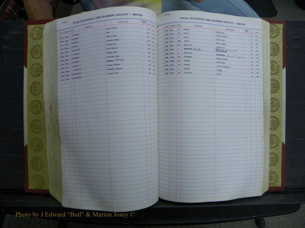 Madison Births & Deaths, Book 2, L-Z, + Delayed Book 2 159.JPG