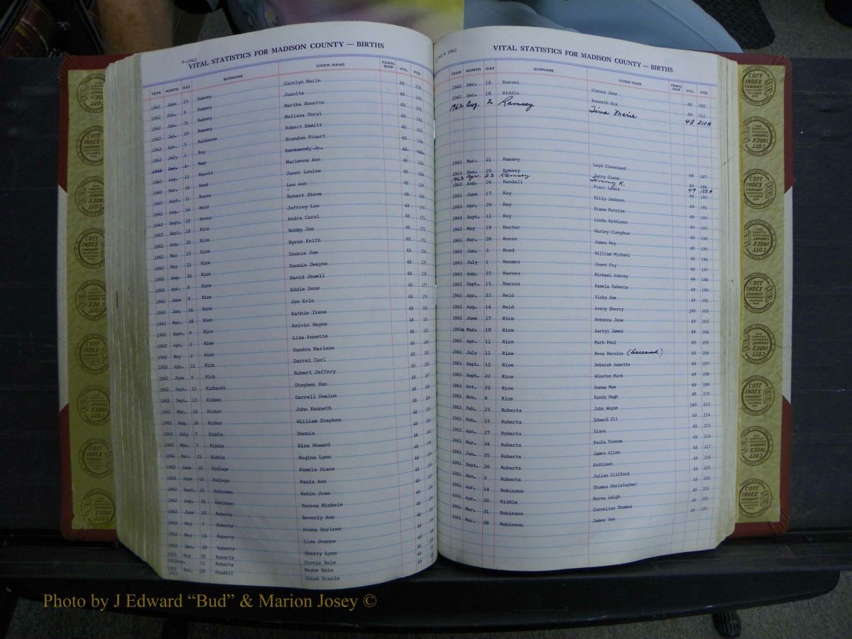 Madison Births & Deaths, Book 2, L-Z, + Delayed Book 2 208.JPG