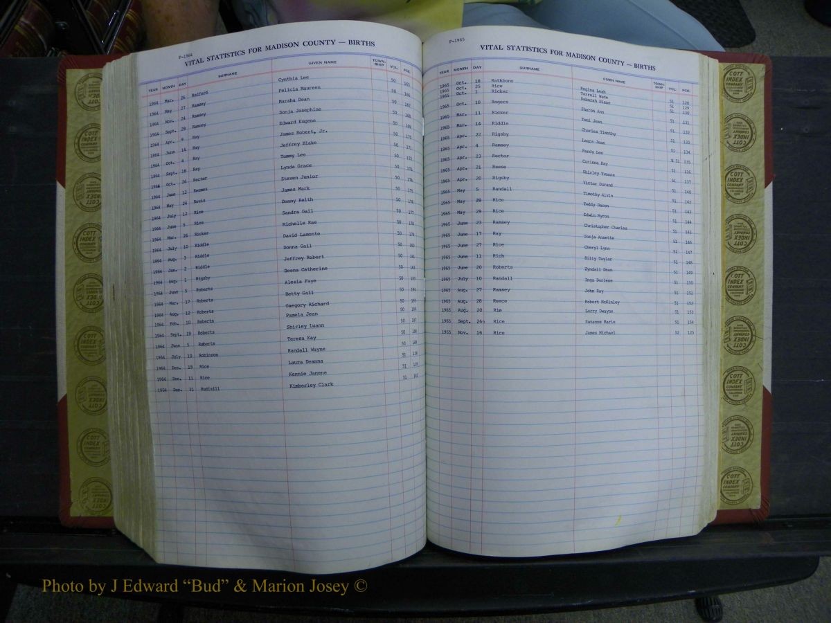 Madison Births & Deaths, Book 2, L-Z, + Delayed Book 2 209.JPG