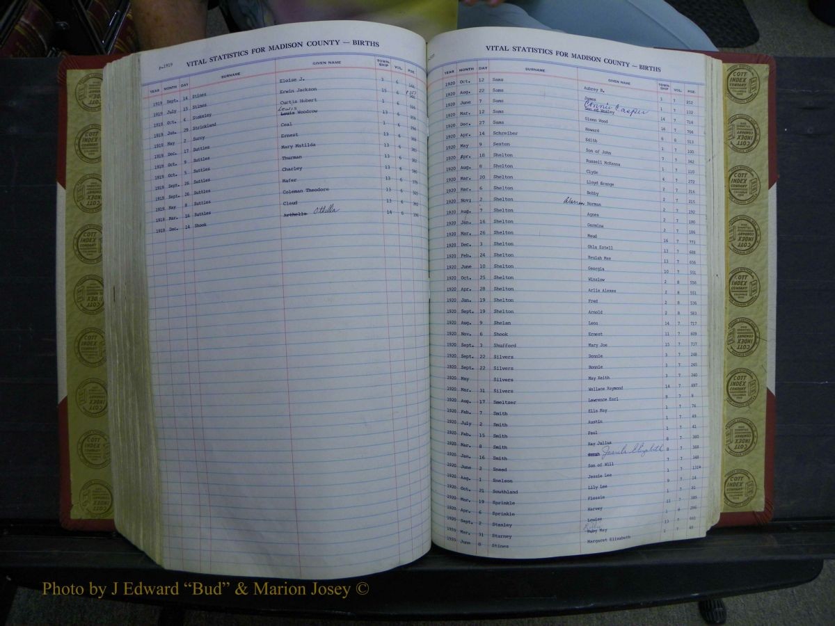 Madison Births & Deaths, Book 2, L-Z, + Delayed Book 2 221.JPG