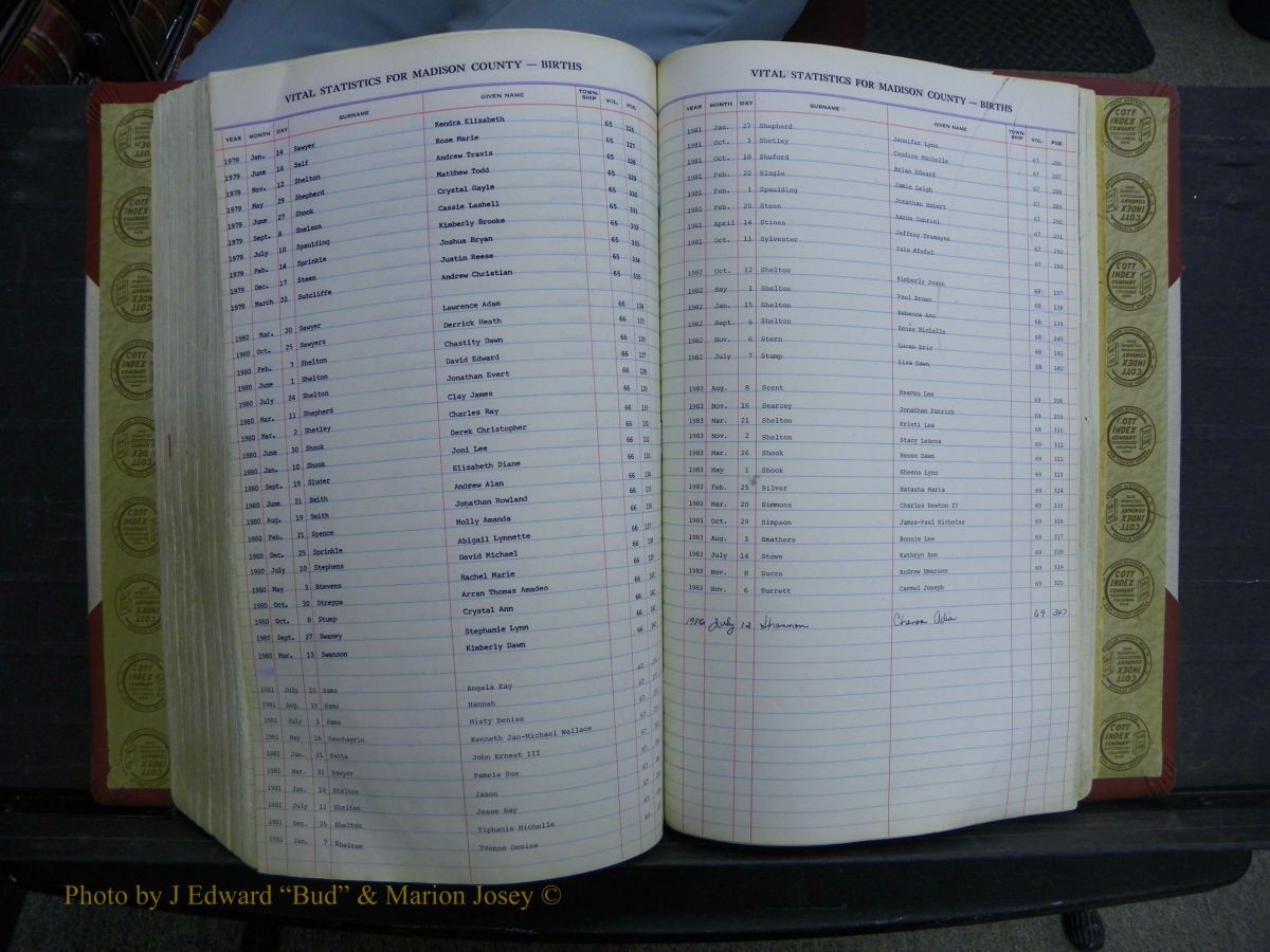 Madison Births & Deaths, Book 2, L-Z, + Delayed Book 2 253.JPG