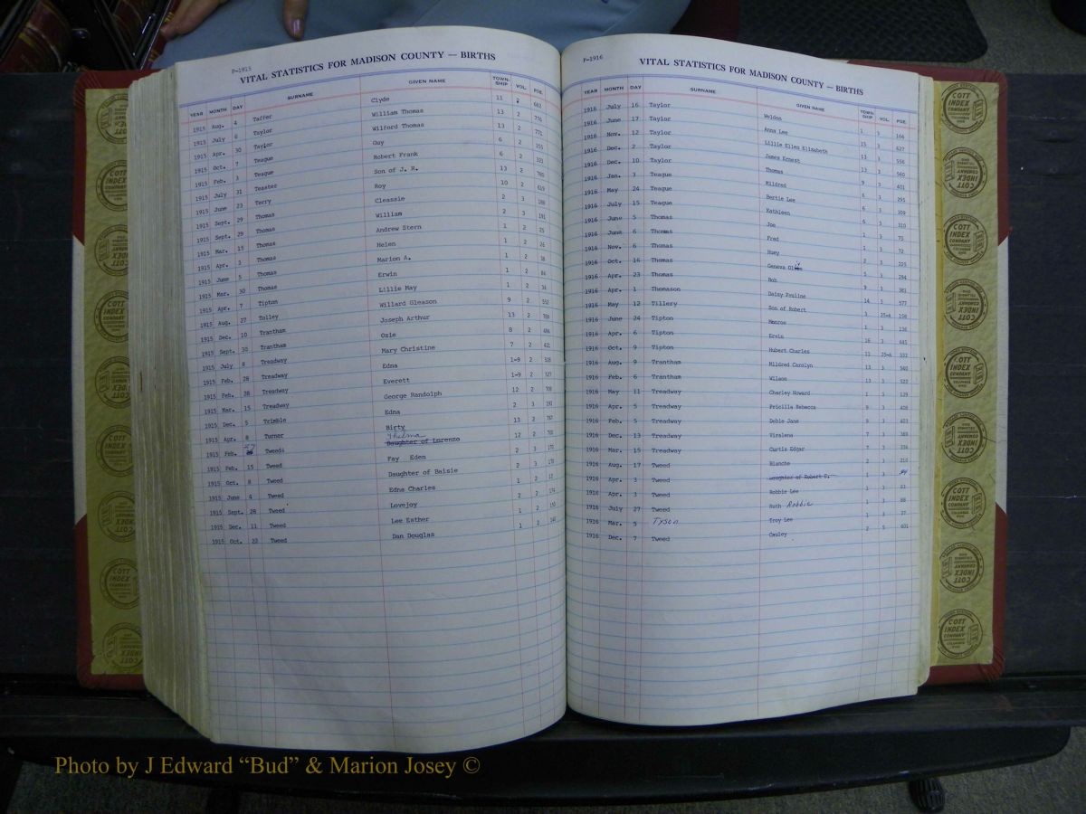 Madison Births & Deaths, Book 2, L-Z, + Delayed Book 2 256.JPG