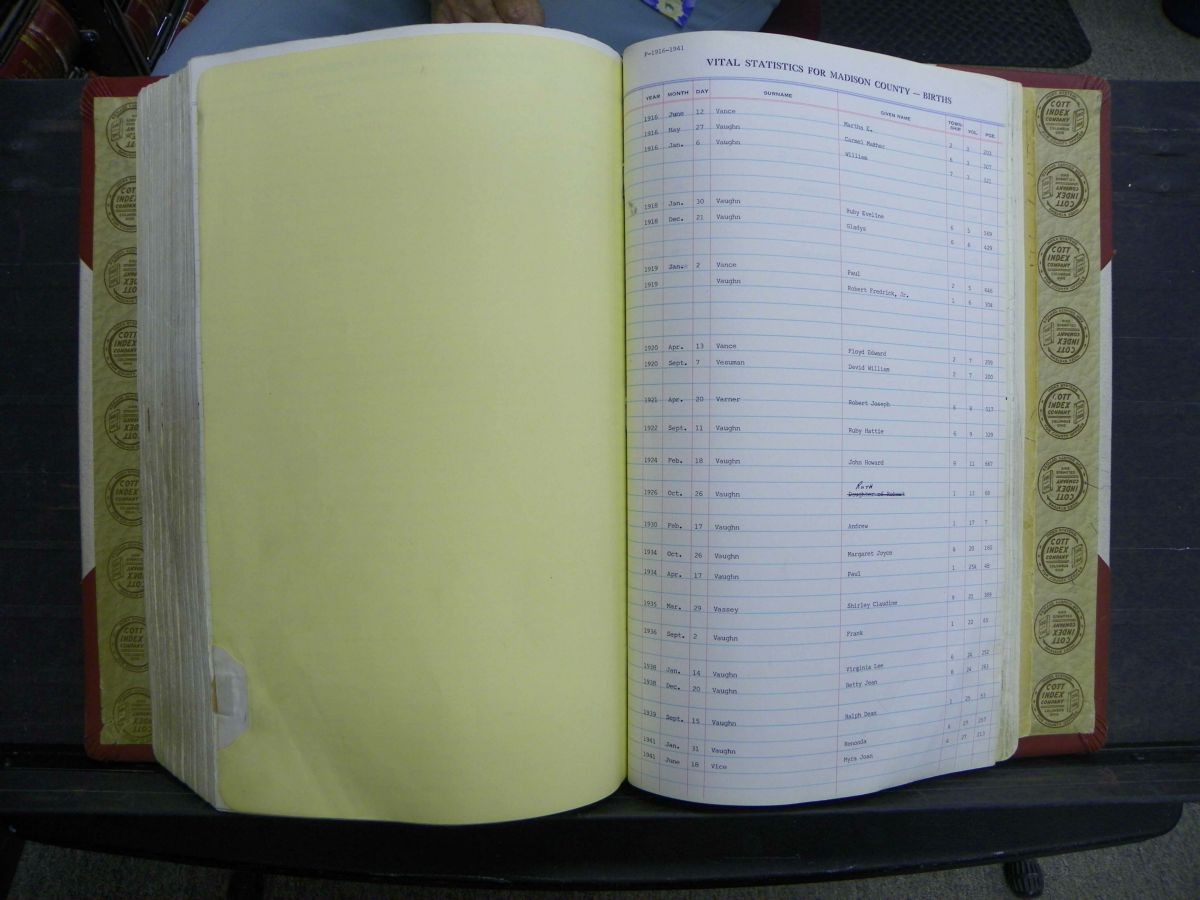 Madison Births & Deaths, Book 2, L-Z, + Delayed Book 2 279.JPG