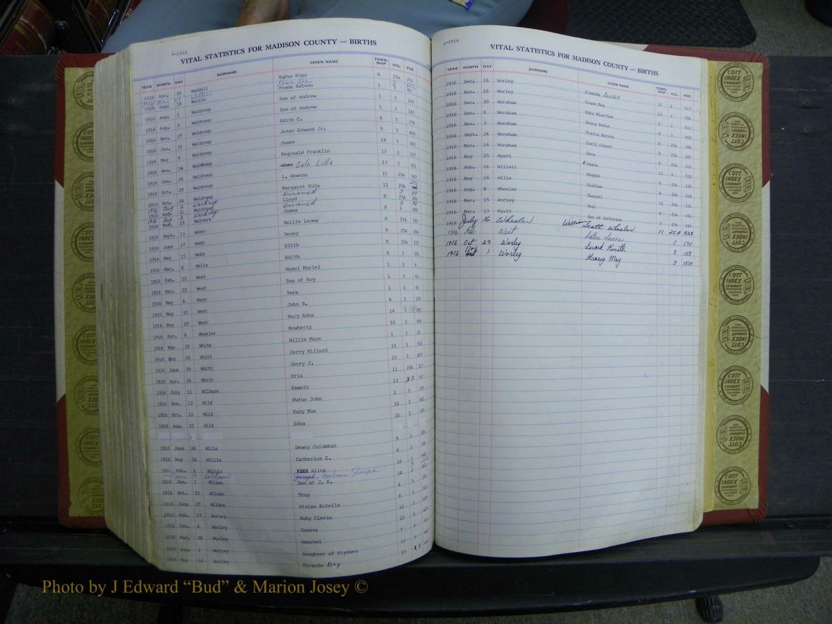 Madison Births & Deaths, Book 2, L-Z, + Delayed Book 2 283.JPG