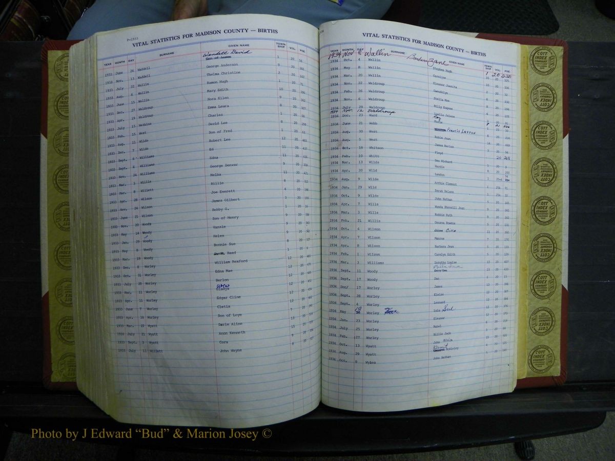 Madison Births & Deaths, Book 2, L-Z, + Delayed Book 2 294.JPG