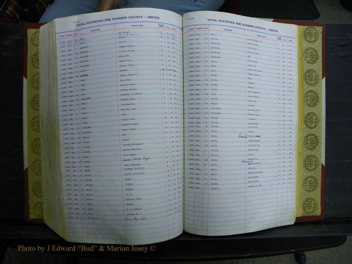 Madison Births & Deaths, Book 2, L-Z, + Delayed Book 2 298.JPG