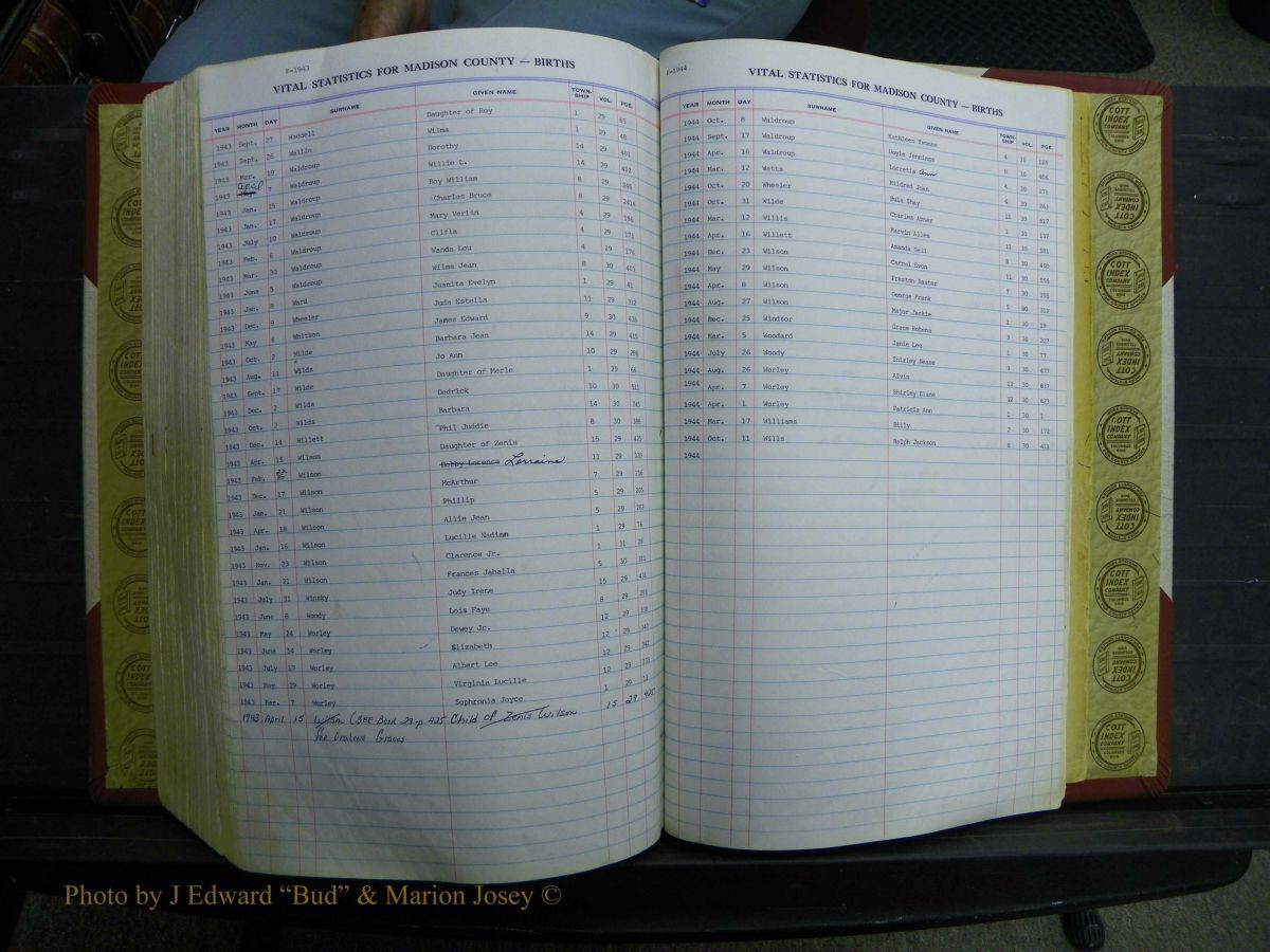 Madison Births & Deaths, Book 2, L-Z, + Delayed Book 2 299.JPG