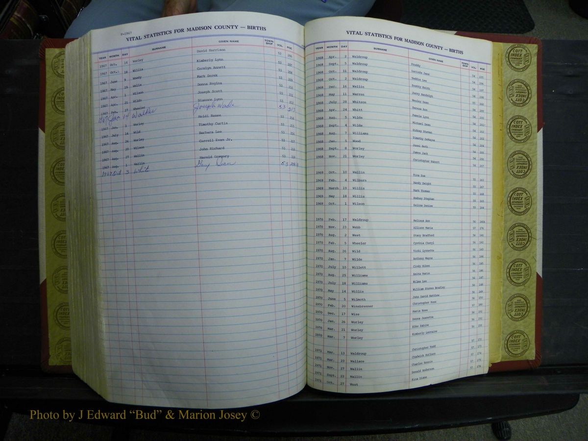 Madison Births & Deaths, Book 2, L-Z, + Delayed Book 2 311.JPG