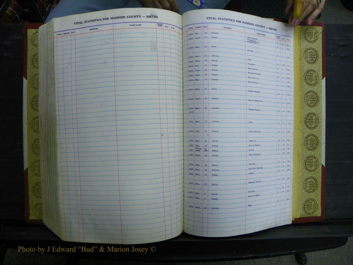 Madison Births & Deaths, Book 2, L-Z, + Delayed Book 2 314.JPG