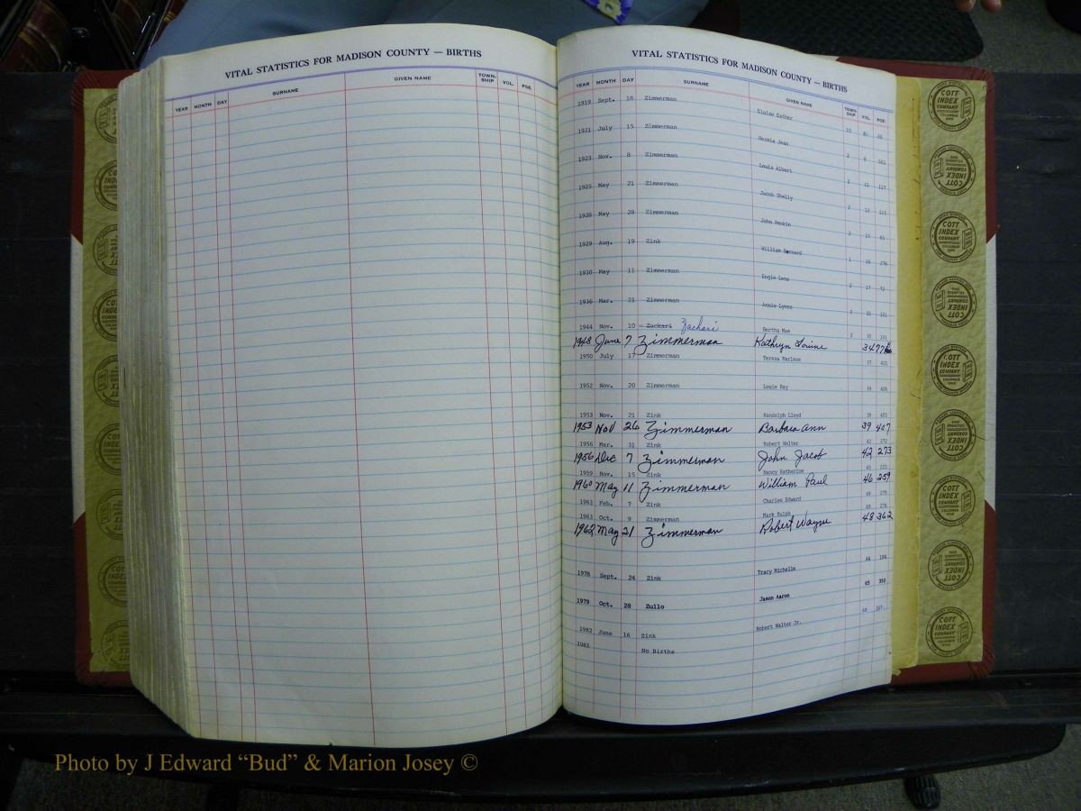 Madison Births & Deaths, Book 2, L-Z, + Delayed Book 2 316.JPG