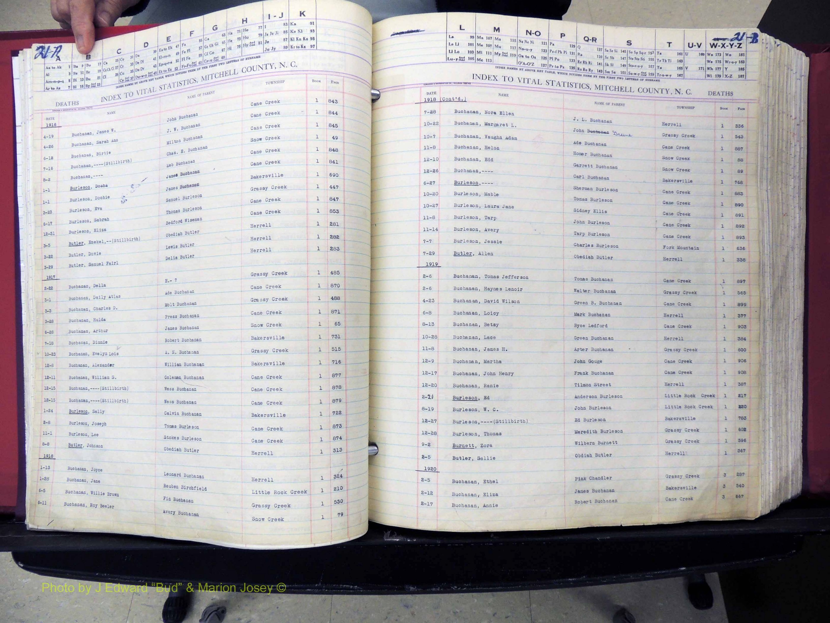 Mitchell Co, NC, Deaths, A-Z, 1913-1999 (132).JPG