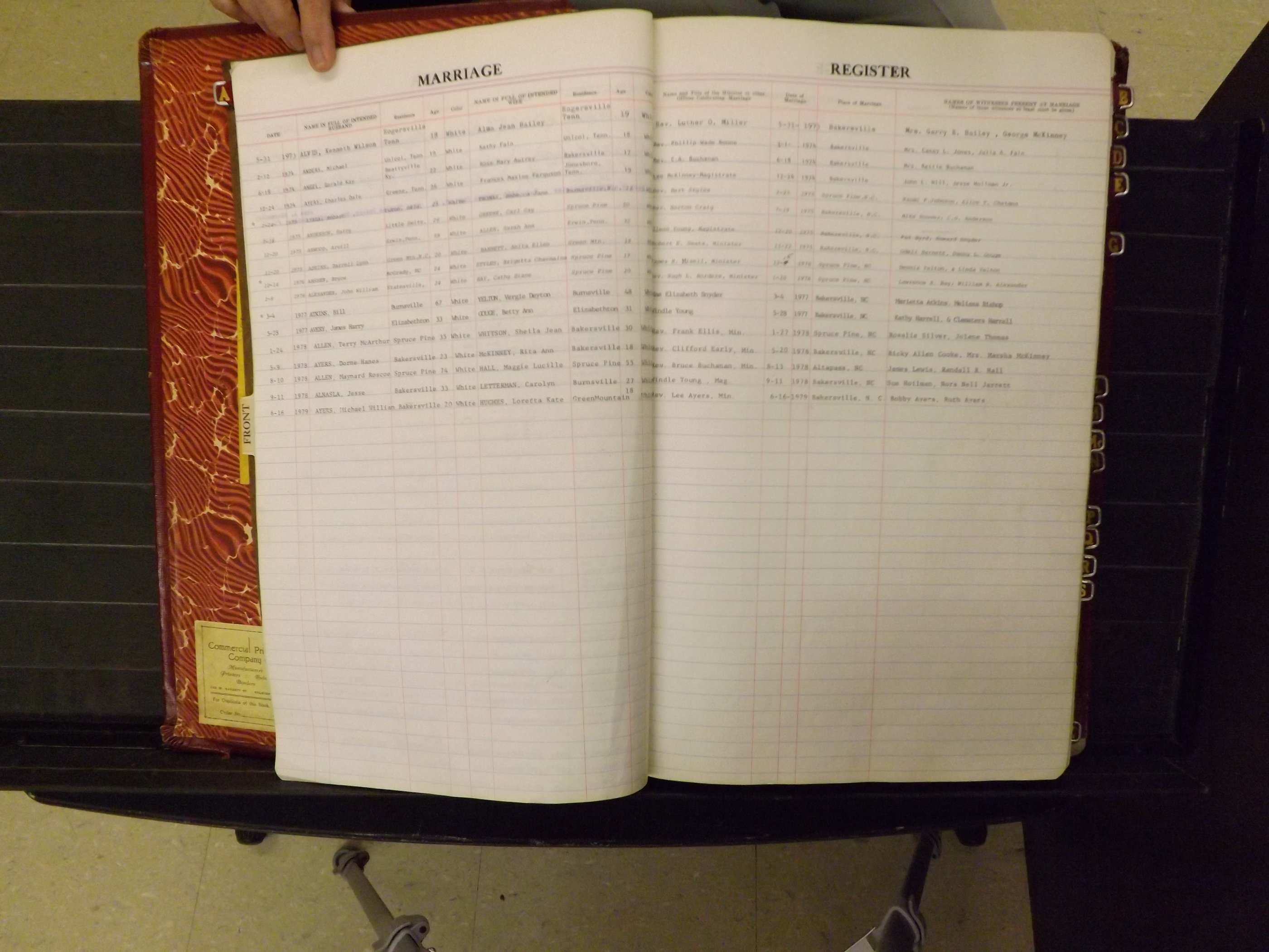 Mitchell Co, NC, Marriage Book 8, 1960-1979 (104).JPG