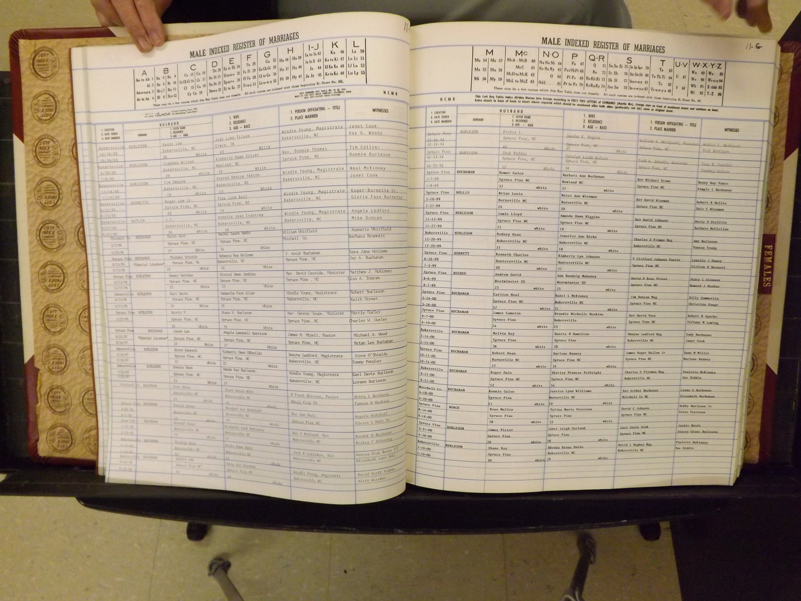 Mitchell Co, NC, Marriage Book 9, Male & Female, 1979-1999 (119).JPG