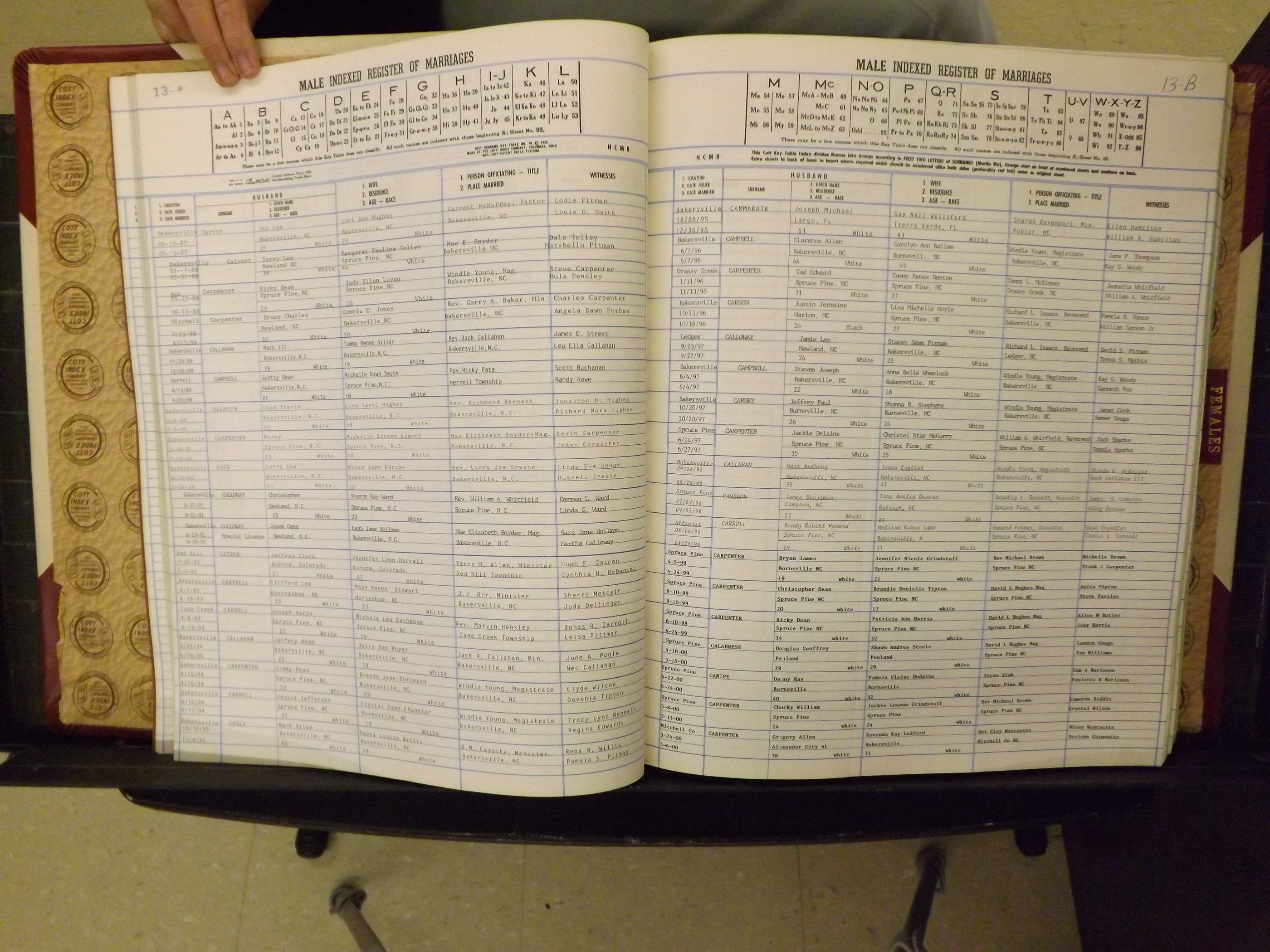 Mitchell Co, NC, Marriage Book 9, Male & Female, 1979-1999 (122).JPG