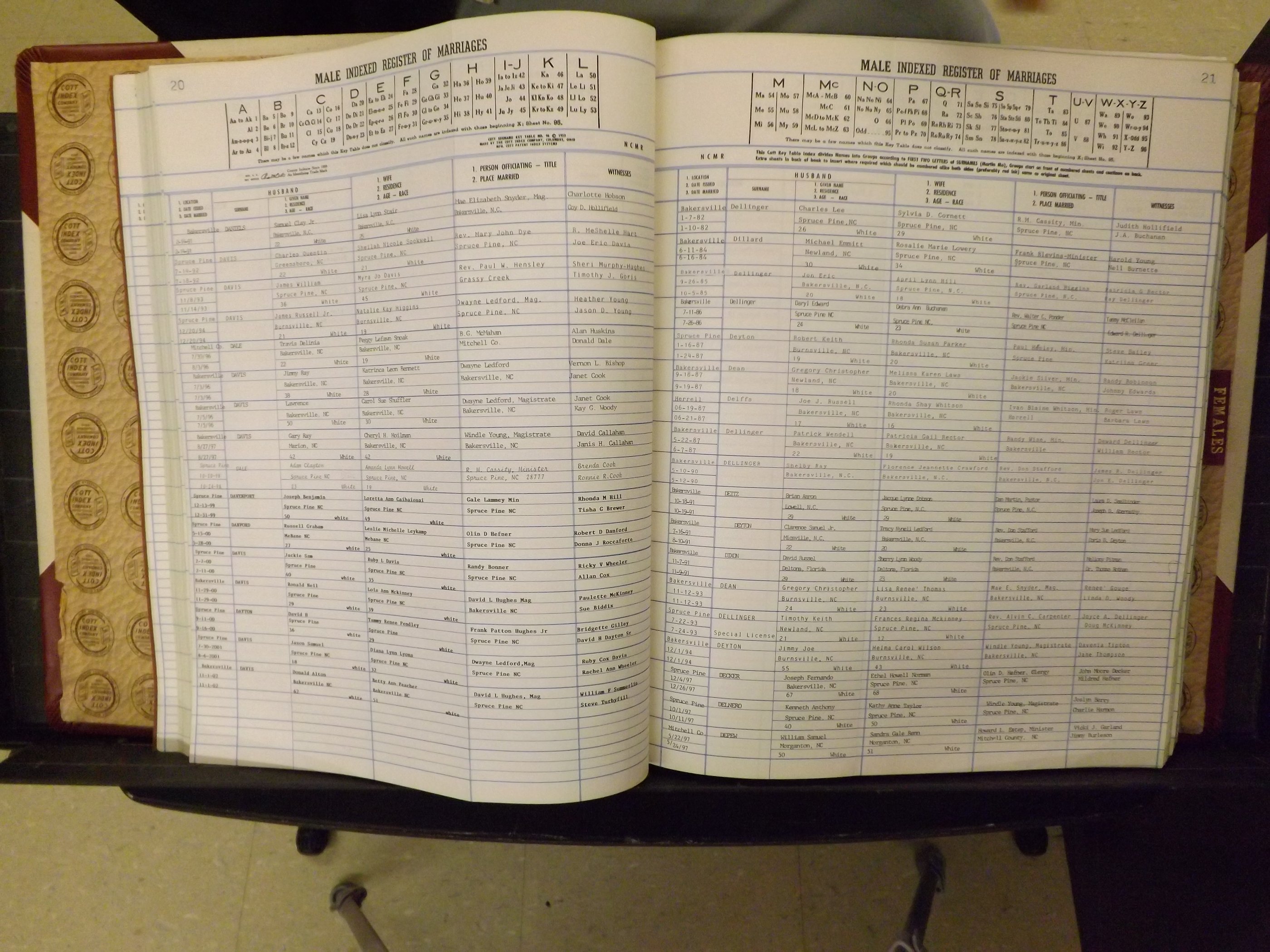 Mitchell Co, NC, Marriage Book 9, Male & Female, 1979-1999 (130).JPG