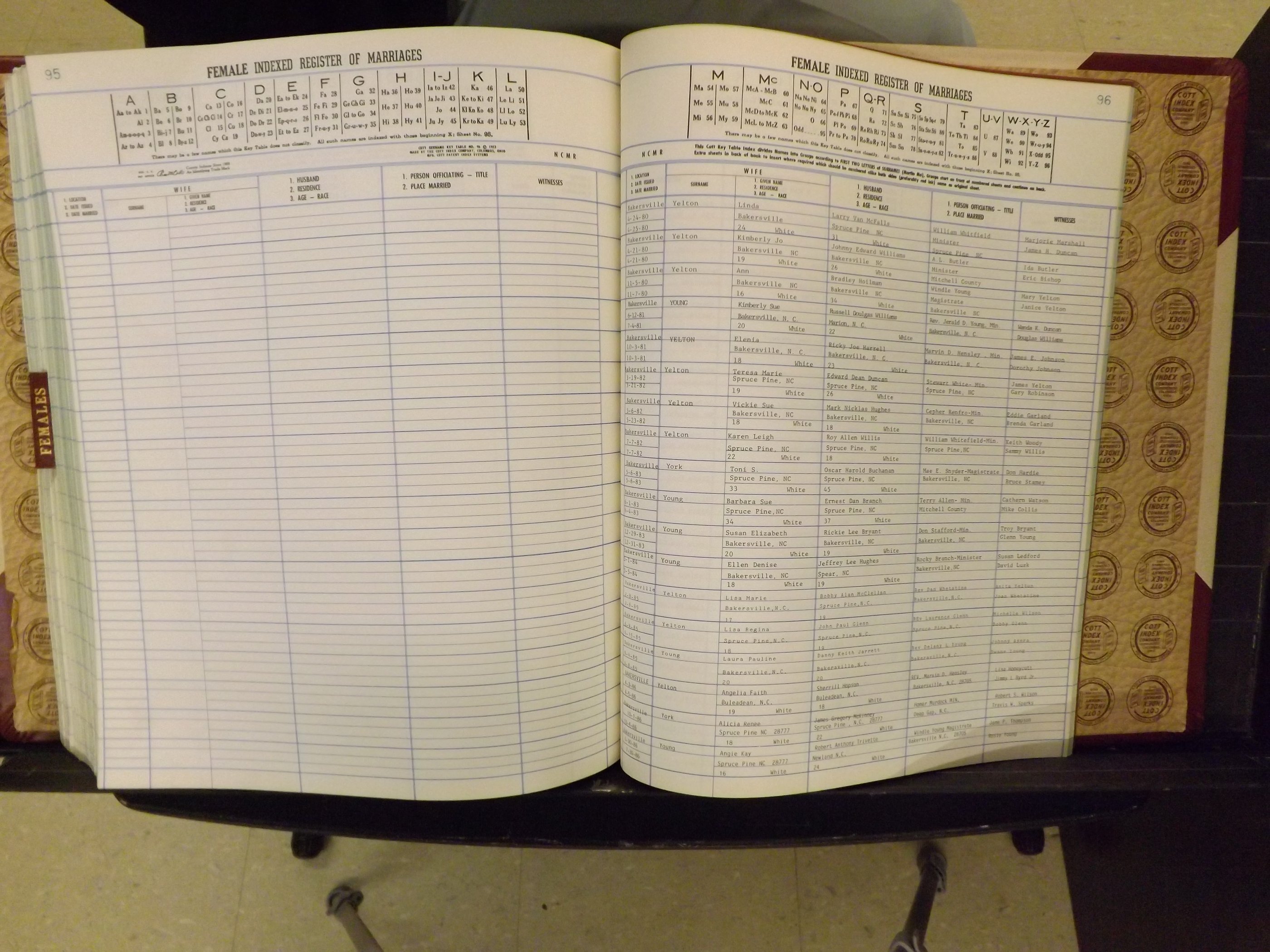 Mitchell Co, NC, Marriage Book 9, Male & Female, 1979-1999 (373).JPG