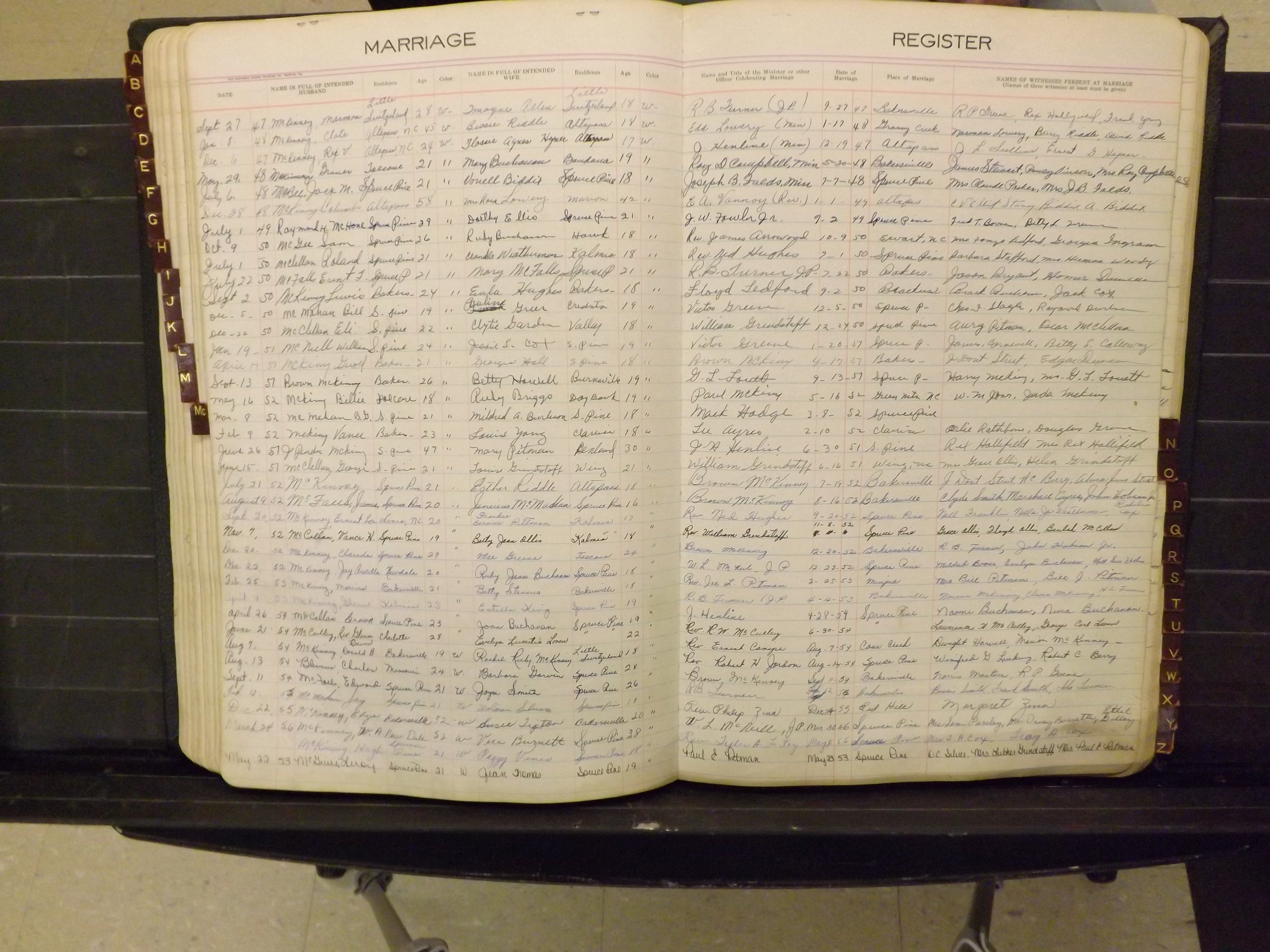 Mitchell Co, NC, Marriages, A-Z, 1935-1959 (154).JPG