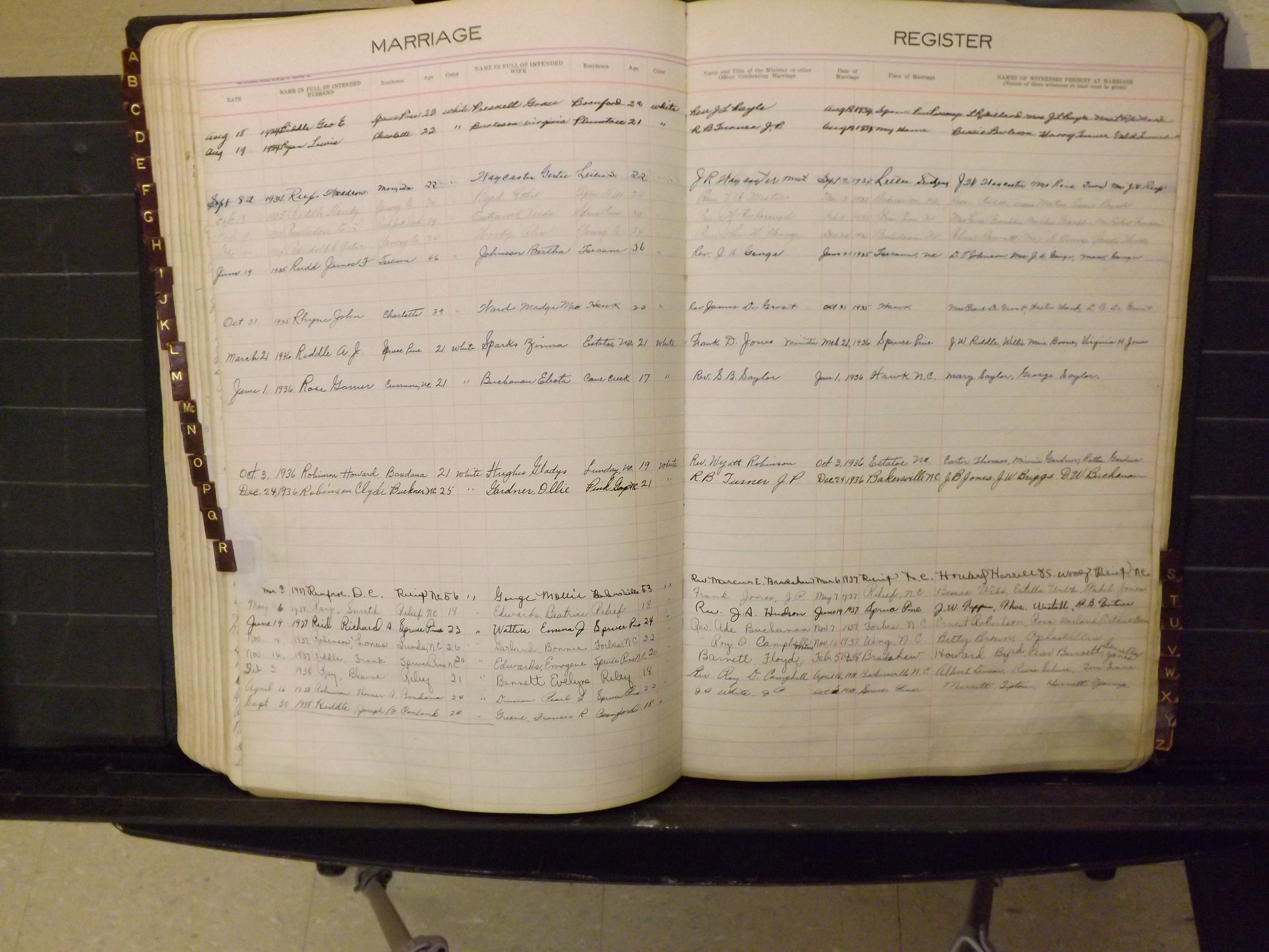 Mitchell Co, NC, Marriages, A-Z, 1935-1959 (163).JPG