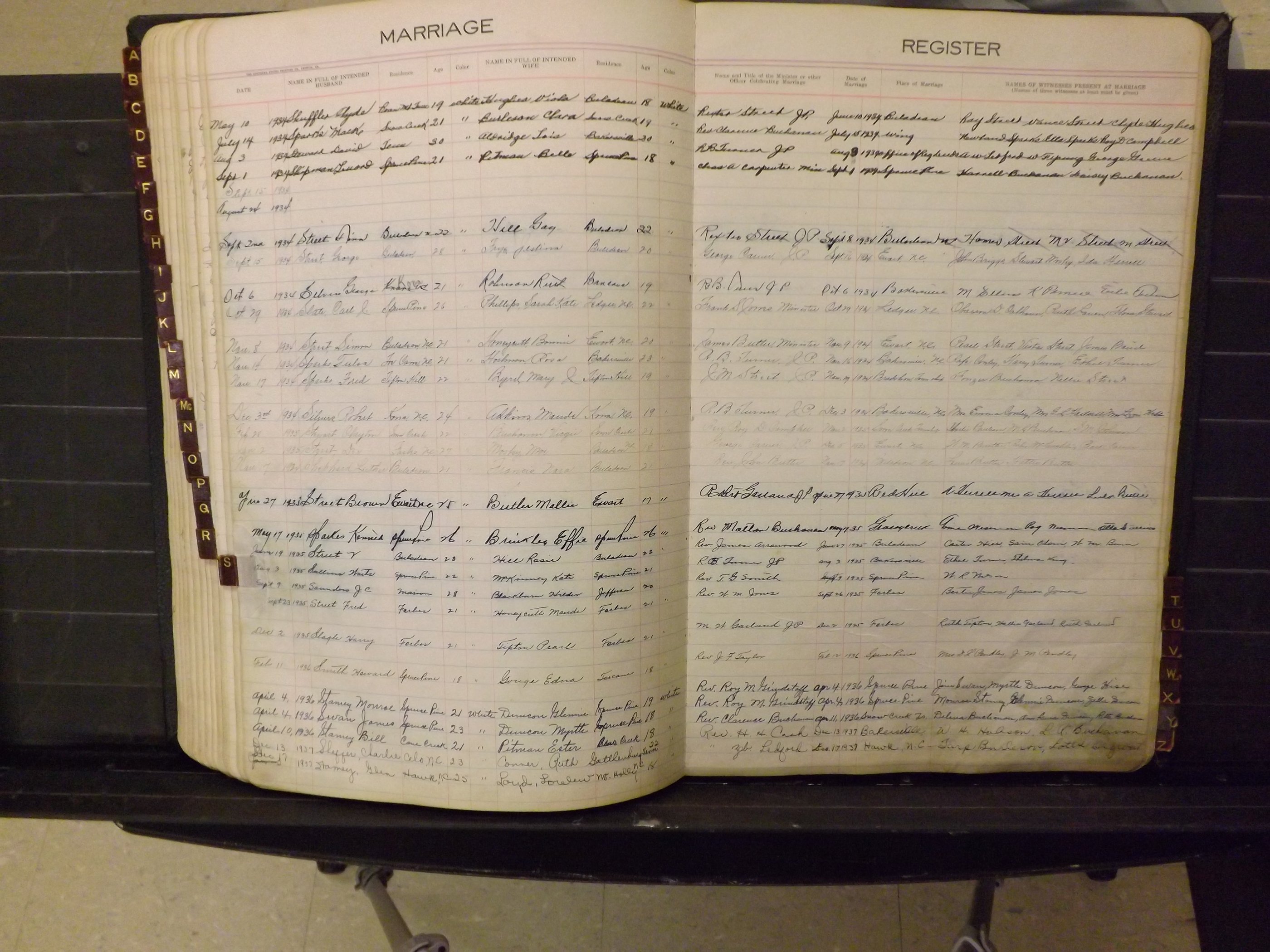 Mitchell Co, NC, Marriages, A-Z, 1935-1959 (166).JPG