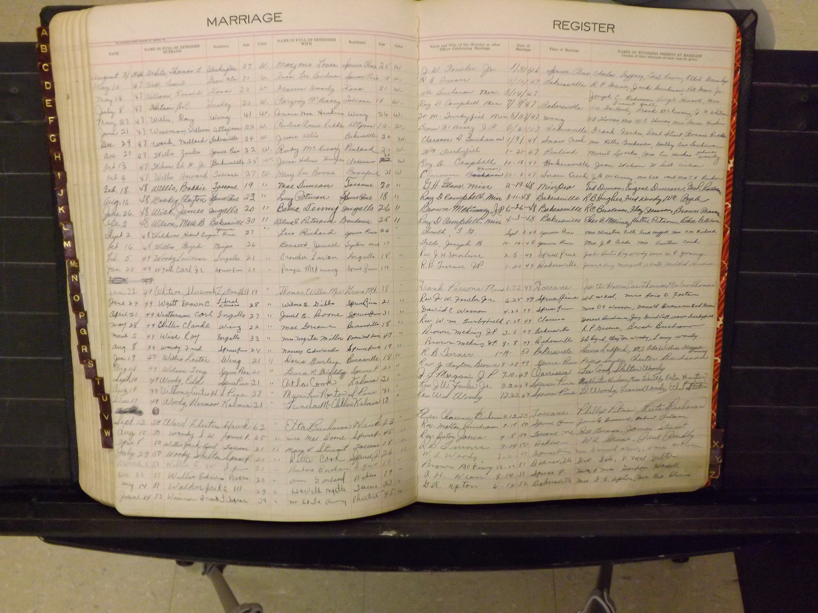 Mitchell Co, NC, Marriages, A-Z, 1935-1959 (181).JPG