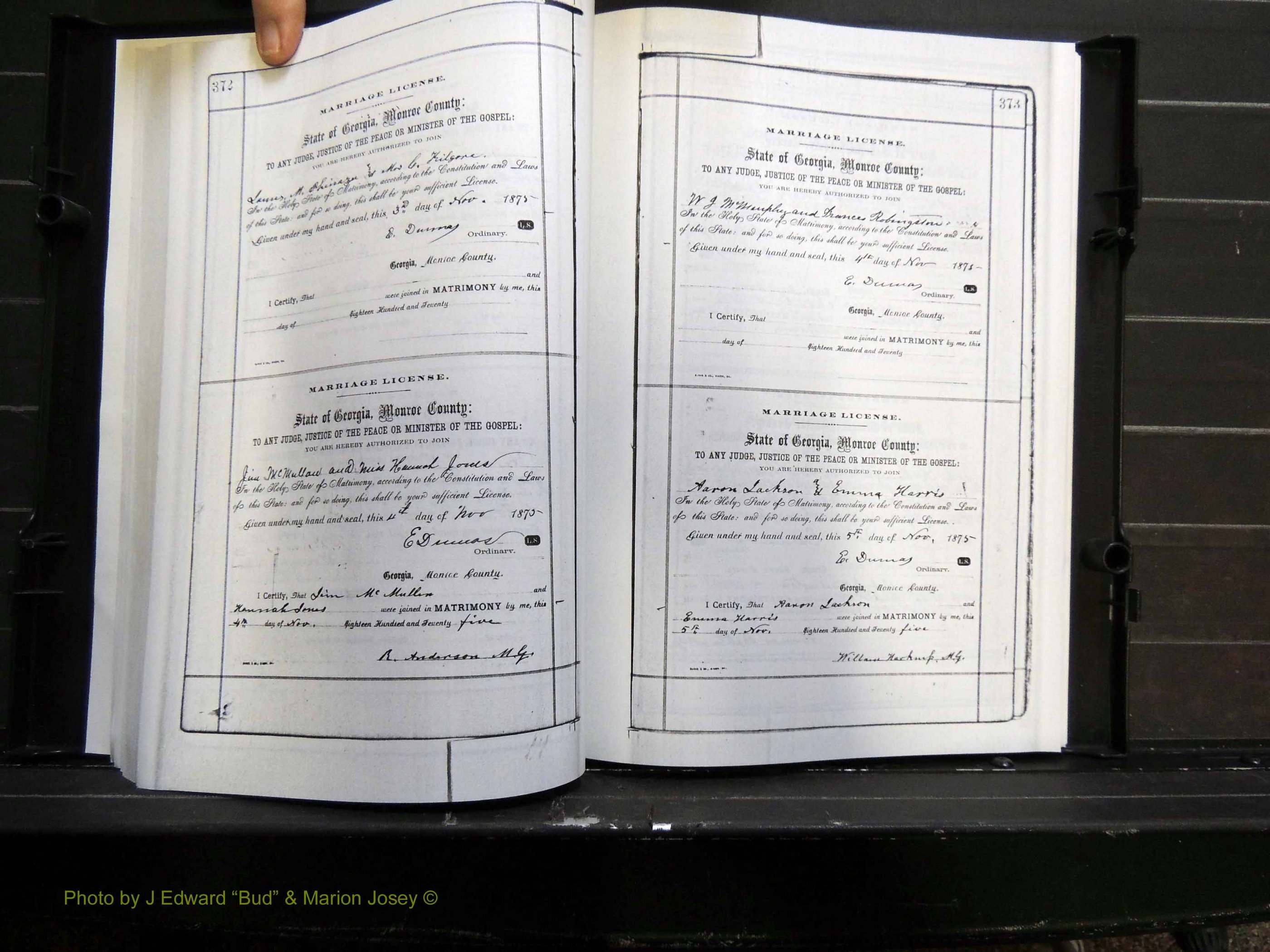 Monroe Co, GA, Marriages, Book C2, 1872-1875 pg 372-373.JPG