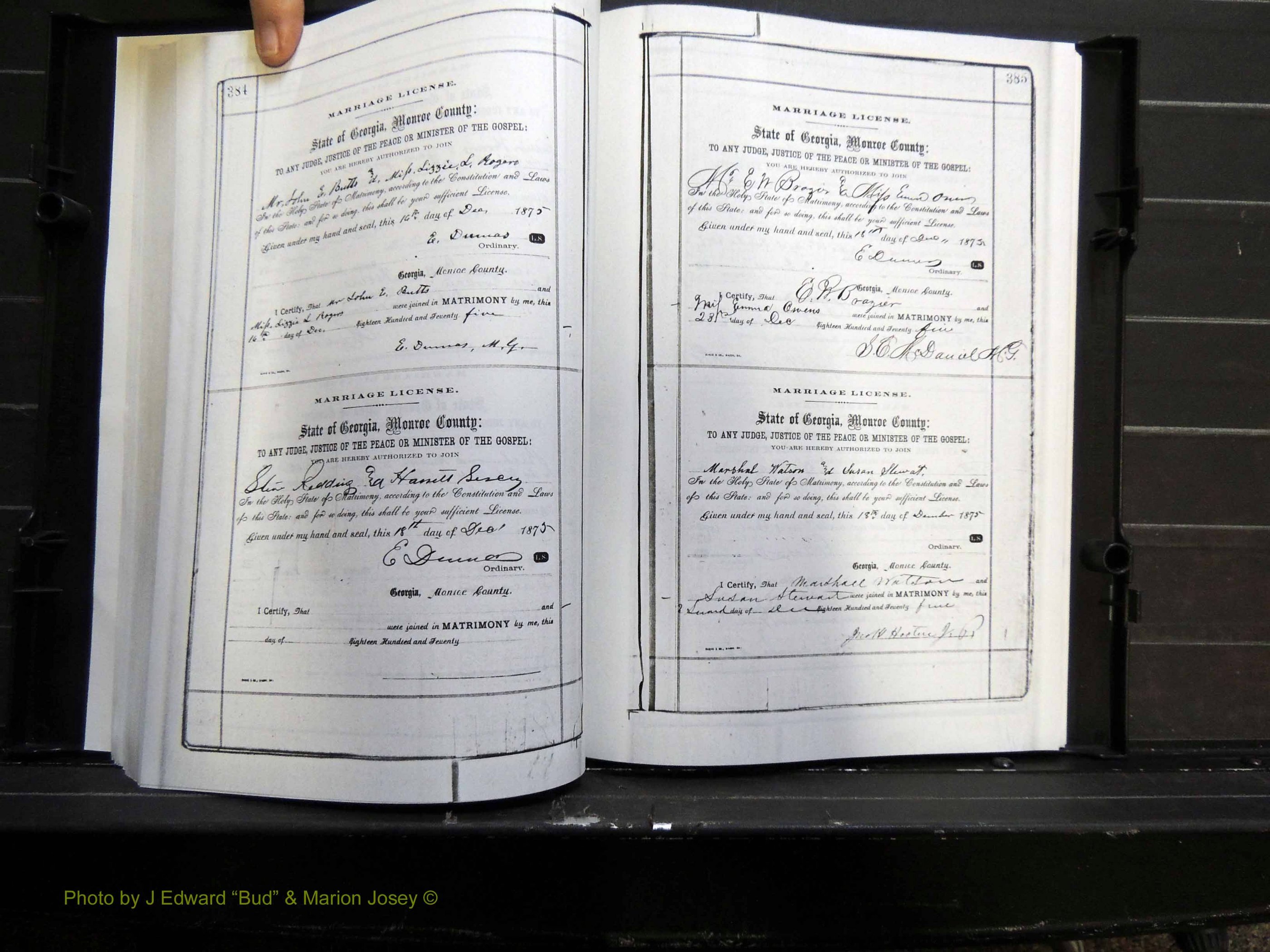 Monroe Co, GA, Marriages, Book C2, 1872-1875 pg 384-385.JPG