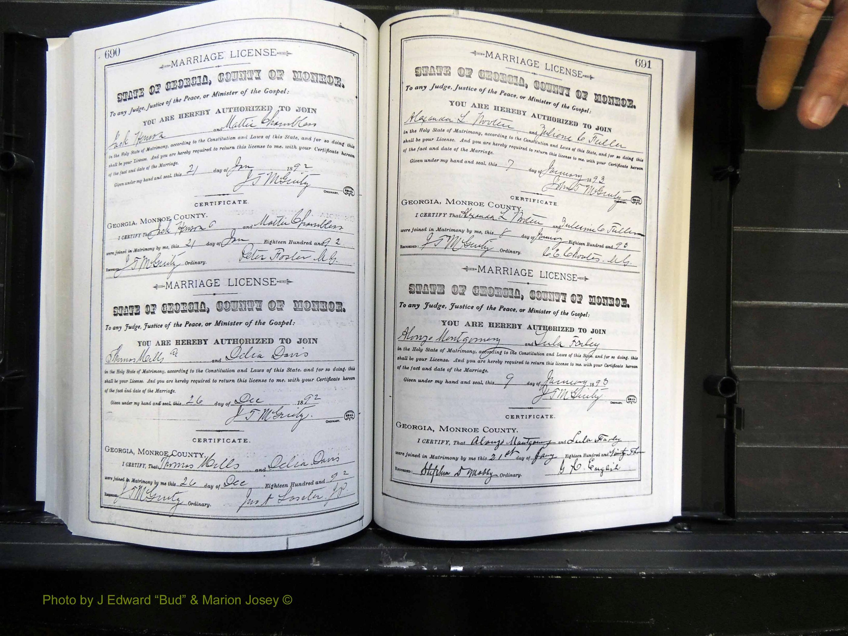 Monroe Co, GA, Marriages, Book F2, 1889-1890 pg 690-691.JPG