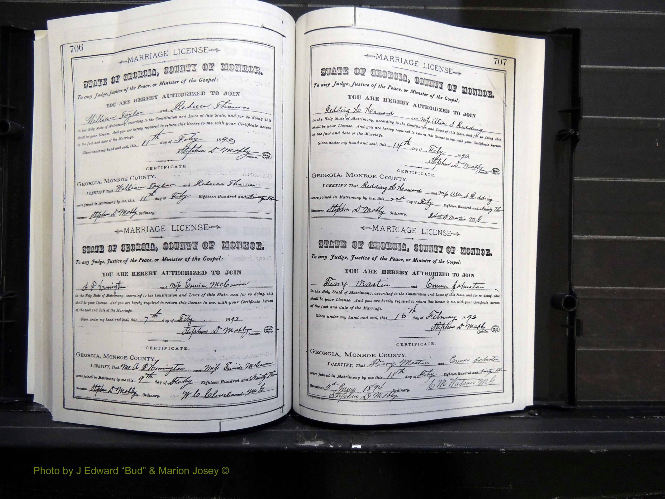 Monroe Co, GA, Marriages, Book F2, 1889-1890 pg 706-707.JPG