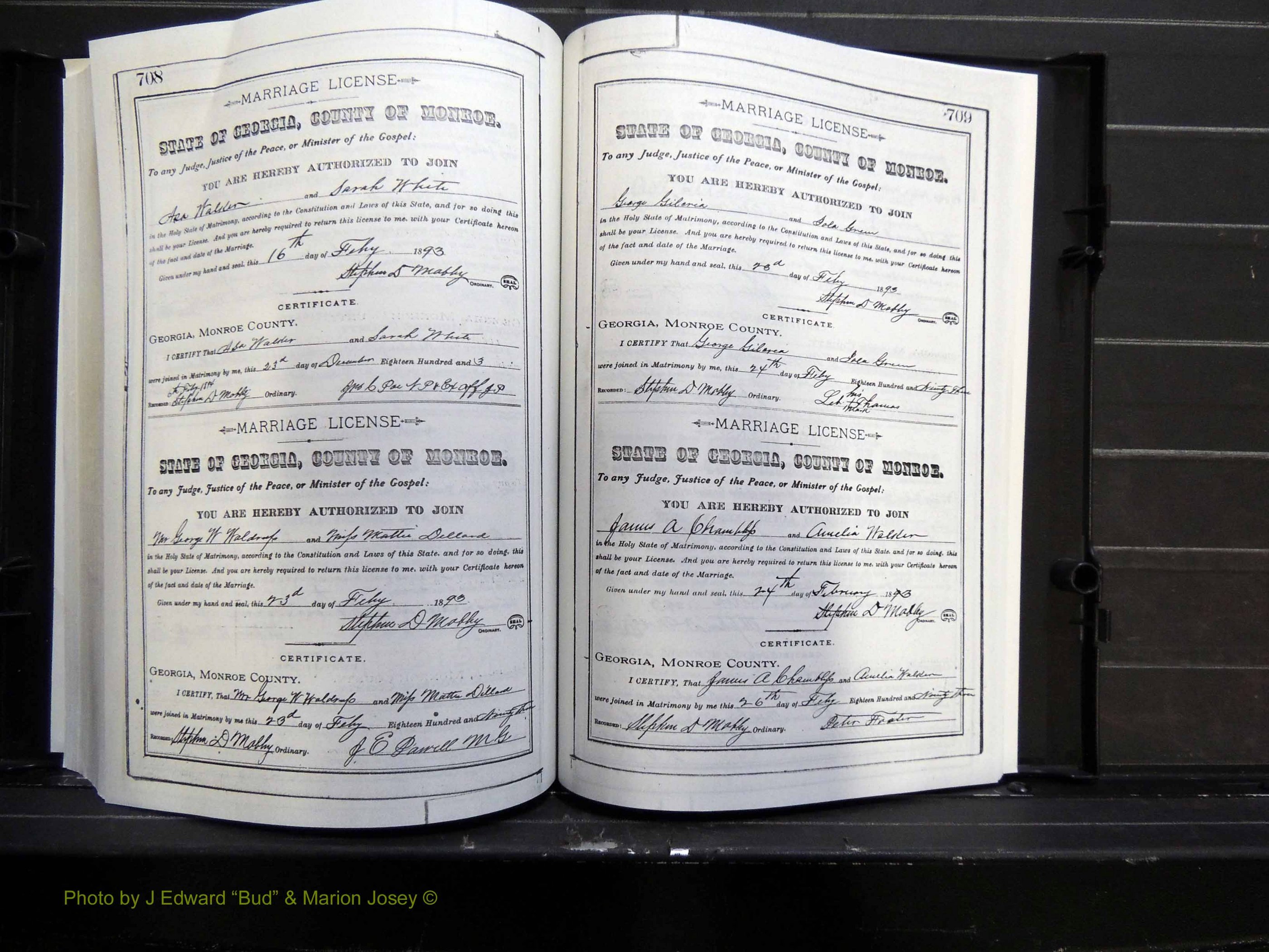 Monroe Co, GA, Marriages, Book F2, 1889-1890 pg 708-709.JPG