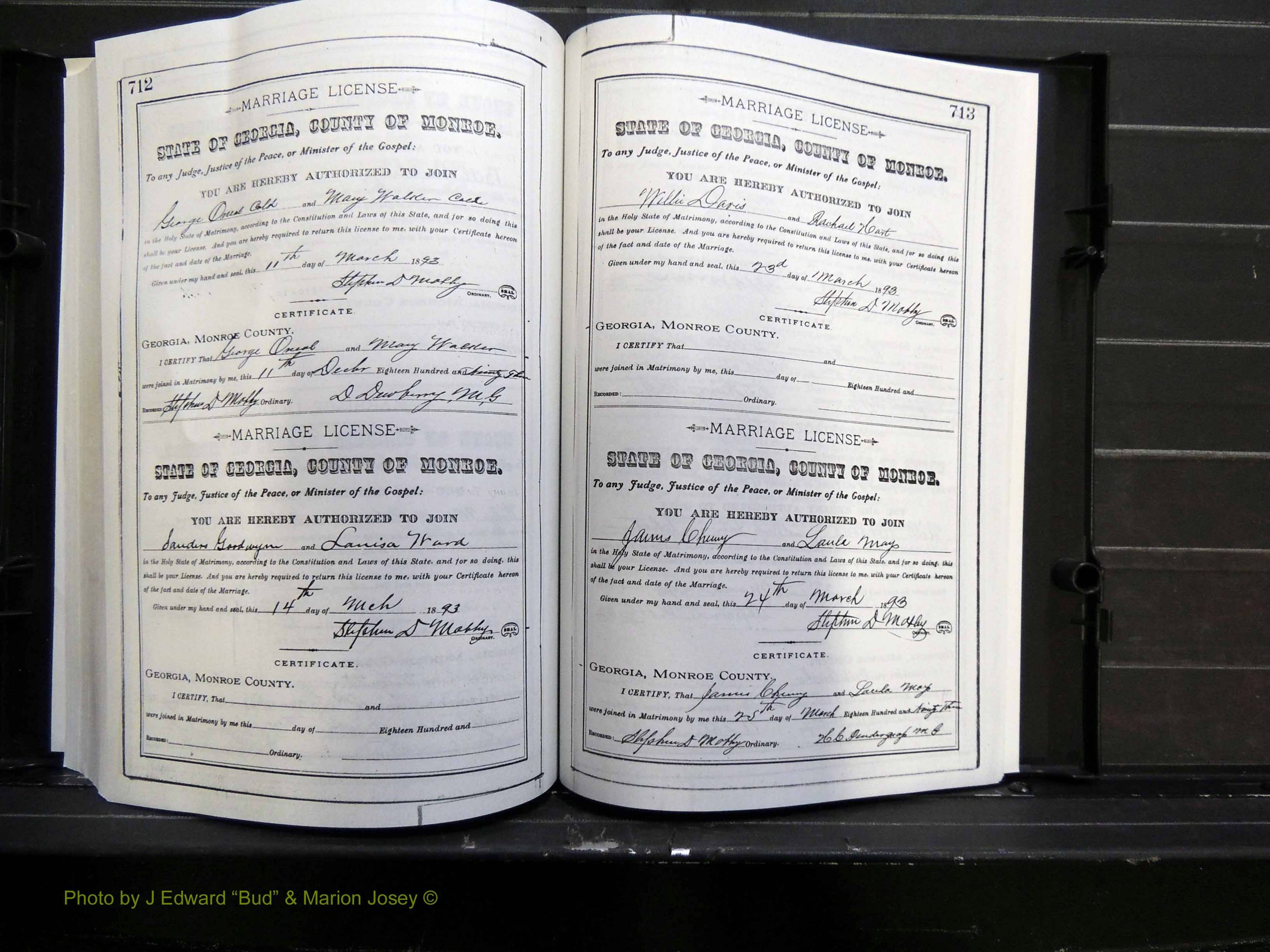 Monroe Co, GA, Marriages, Book F2, 1889-1890 pg 712-713.JPG