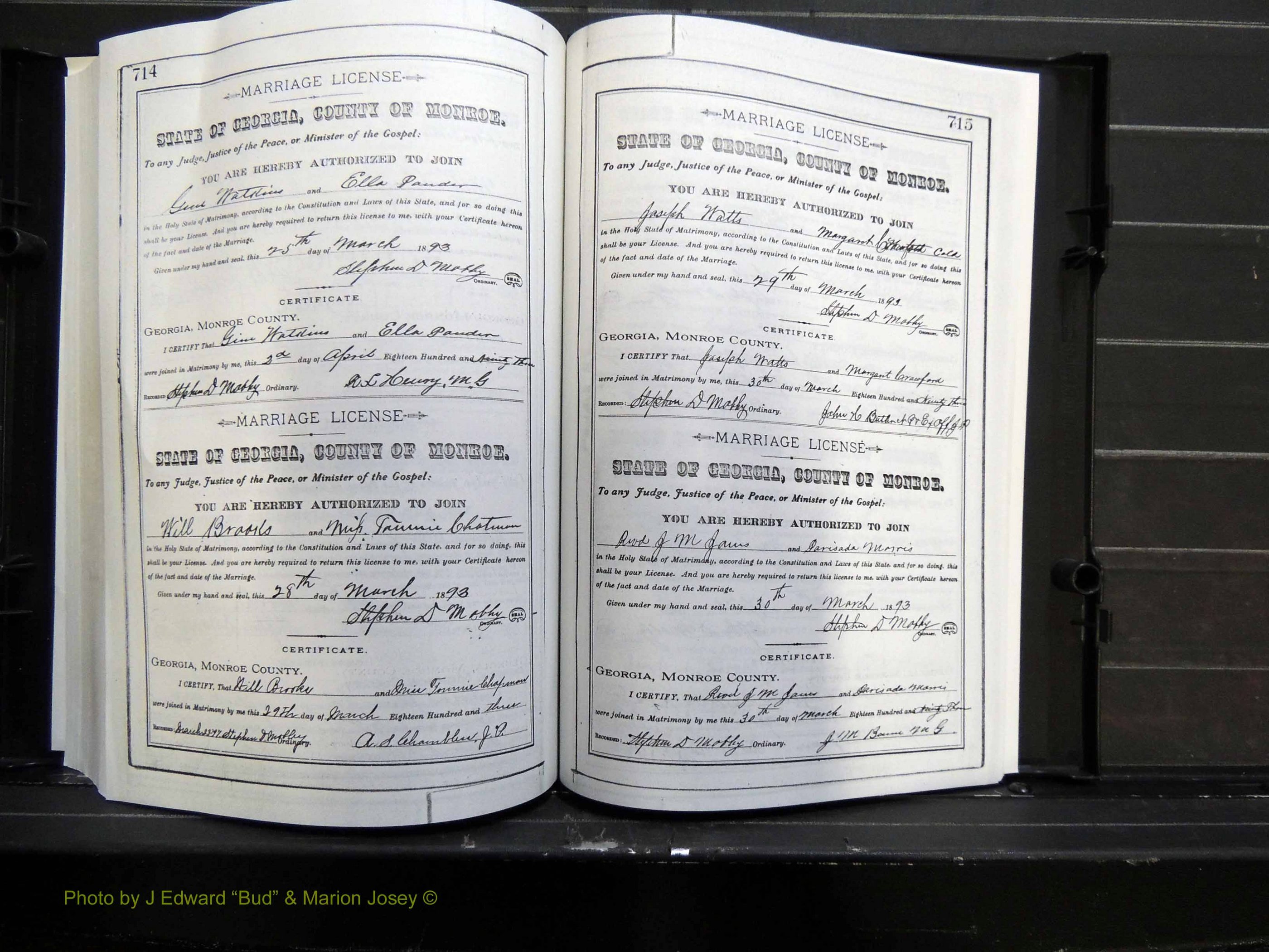 Monroe Co, GA, Marriages, Book F2, 1889-1890 pg 714-715.JPG