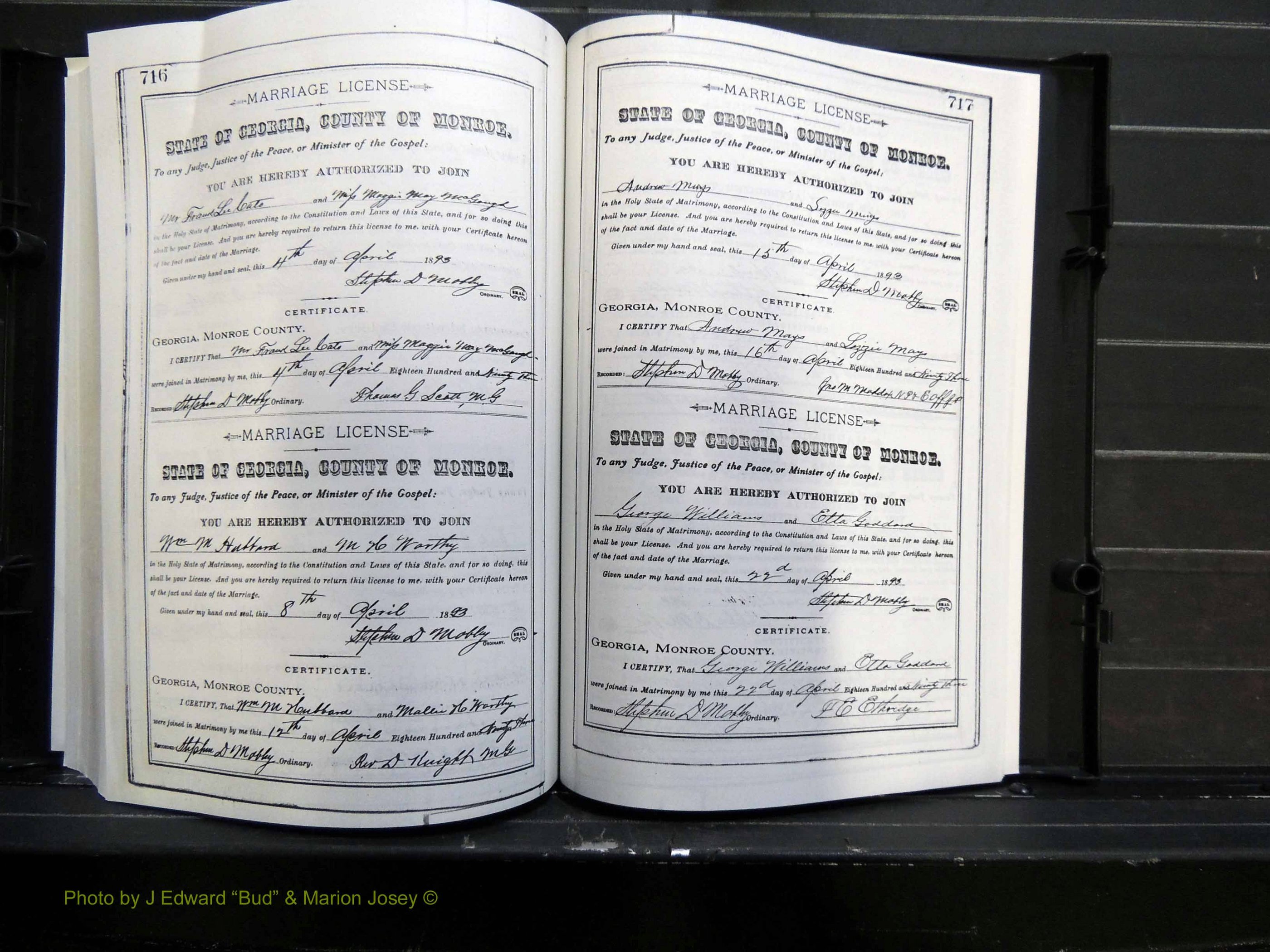 Monroe Co, GA, Marriages, Book F2, 1889-1890 pg 716-717.JPG