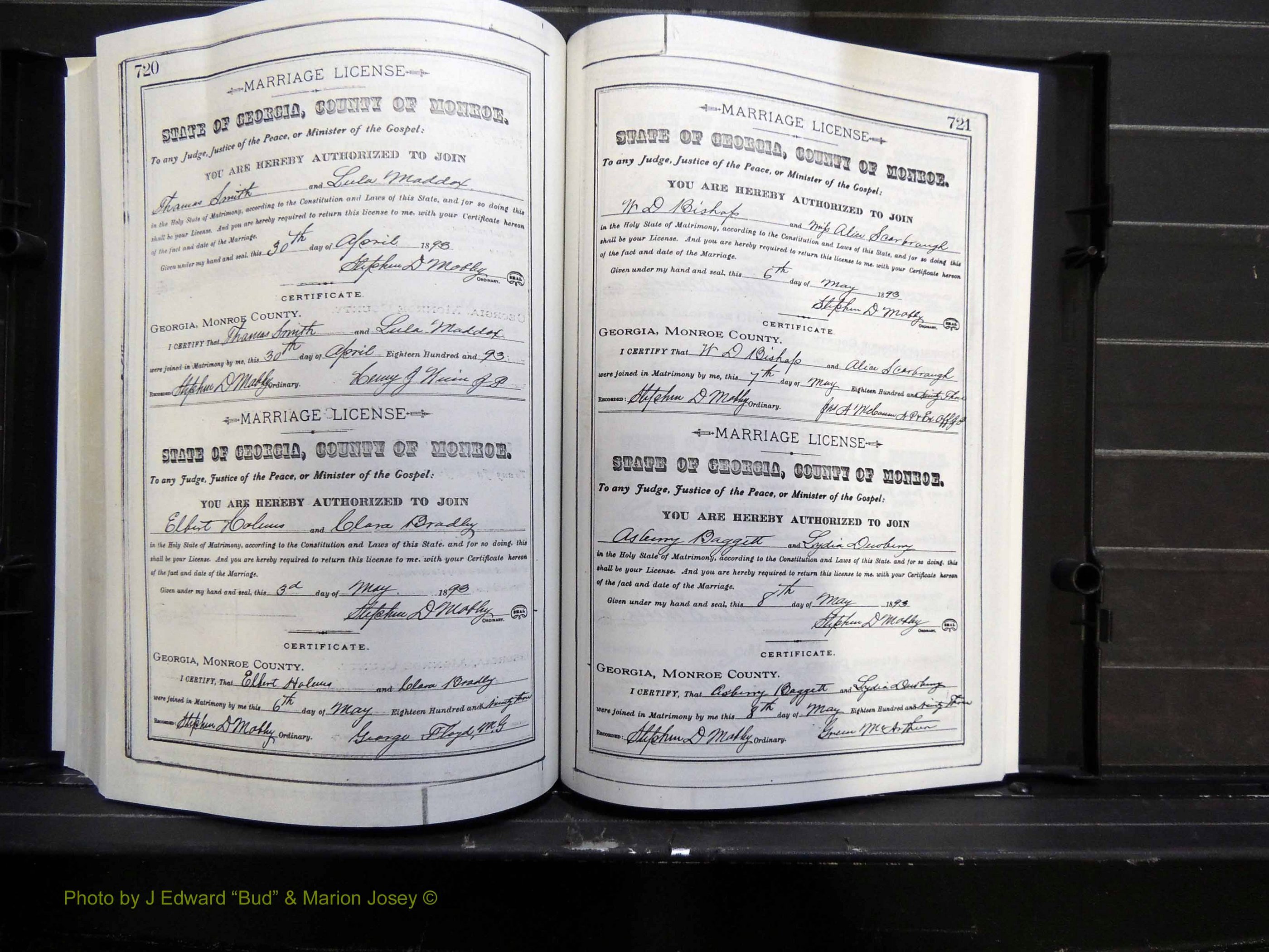 Monroe Co, GA, Marriages, Book F2, 1889-1890 pg 720-721.JPG