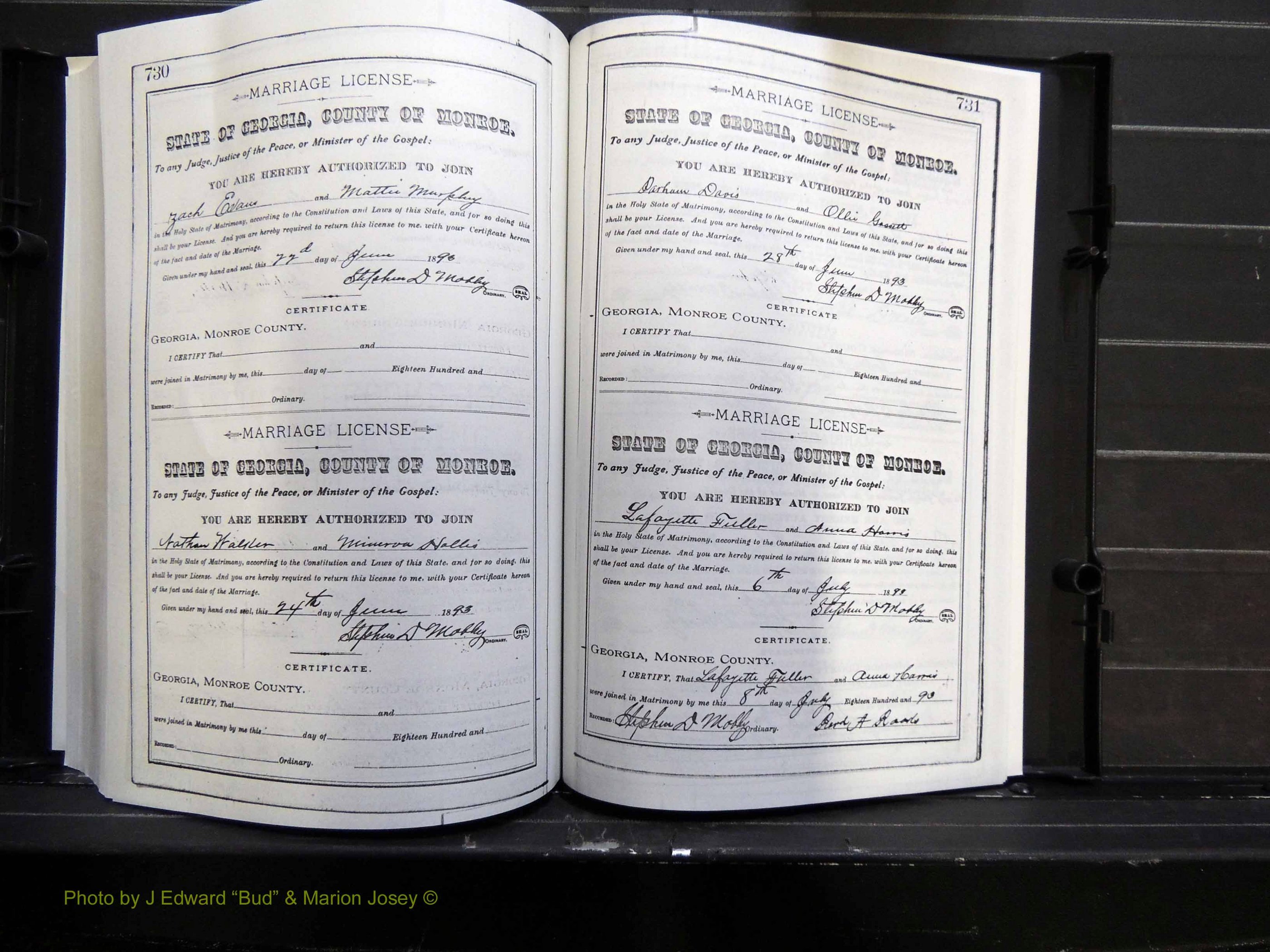 Monroe Co, GA, Marriages, Book F2, 1889-1890 pg 730-731.JPG