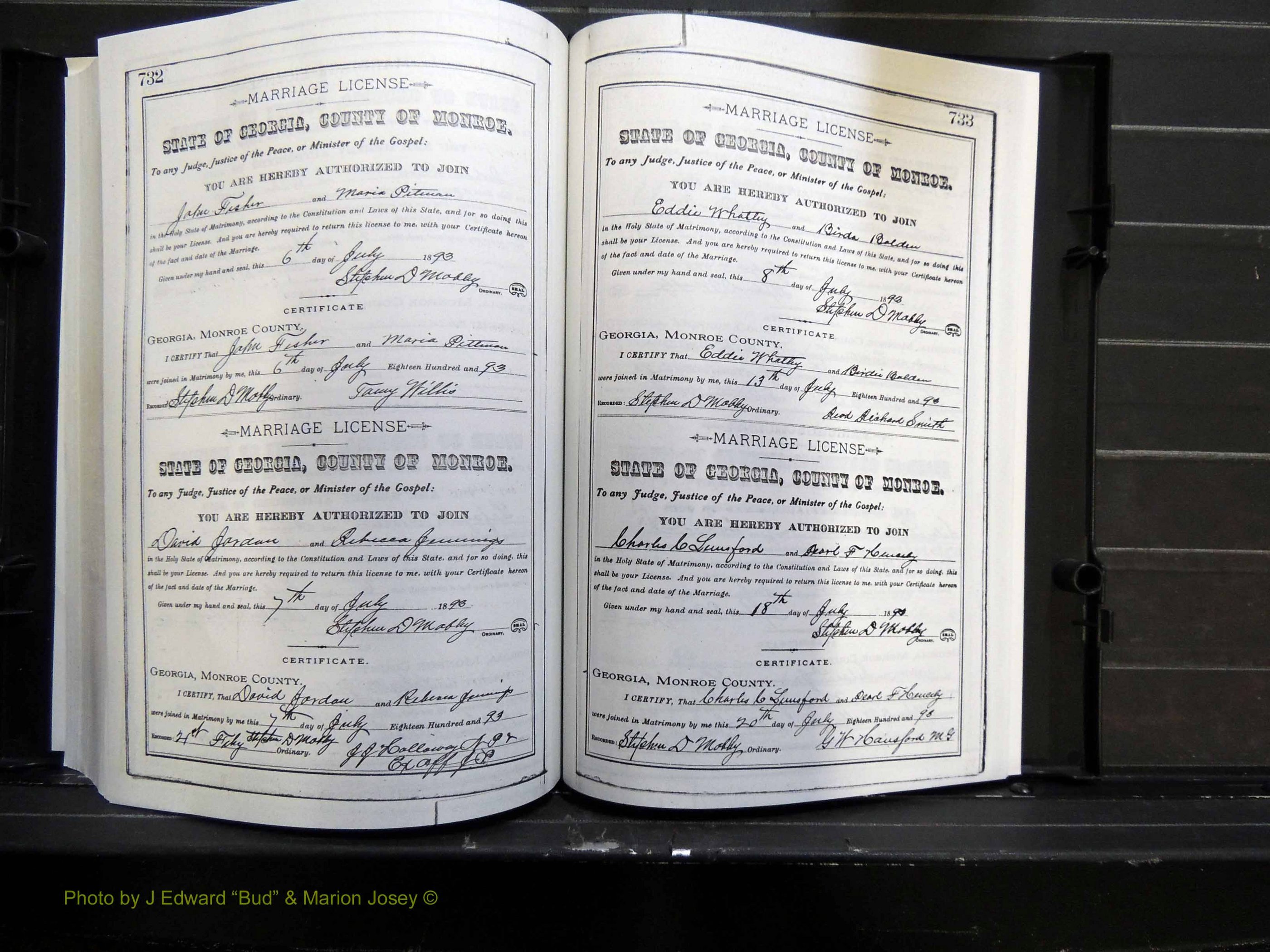 Monroe Co, GA, Marriages, Book F2, 1889-1890 pg 732-733.JPG