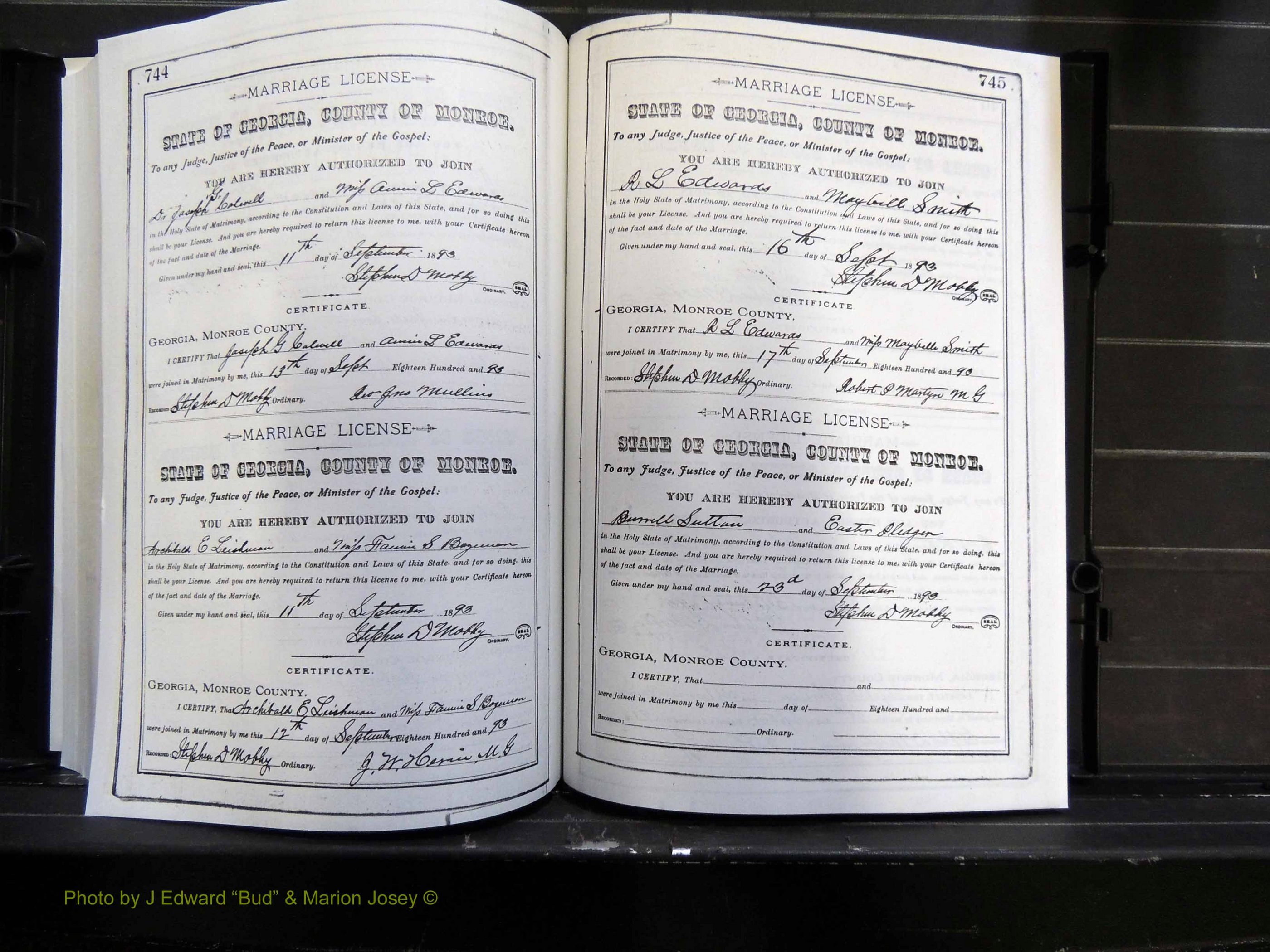 Monroe Co, GA, Marriages, Book F2, 1889-1890 pg 744-745.JPG