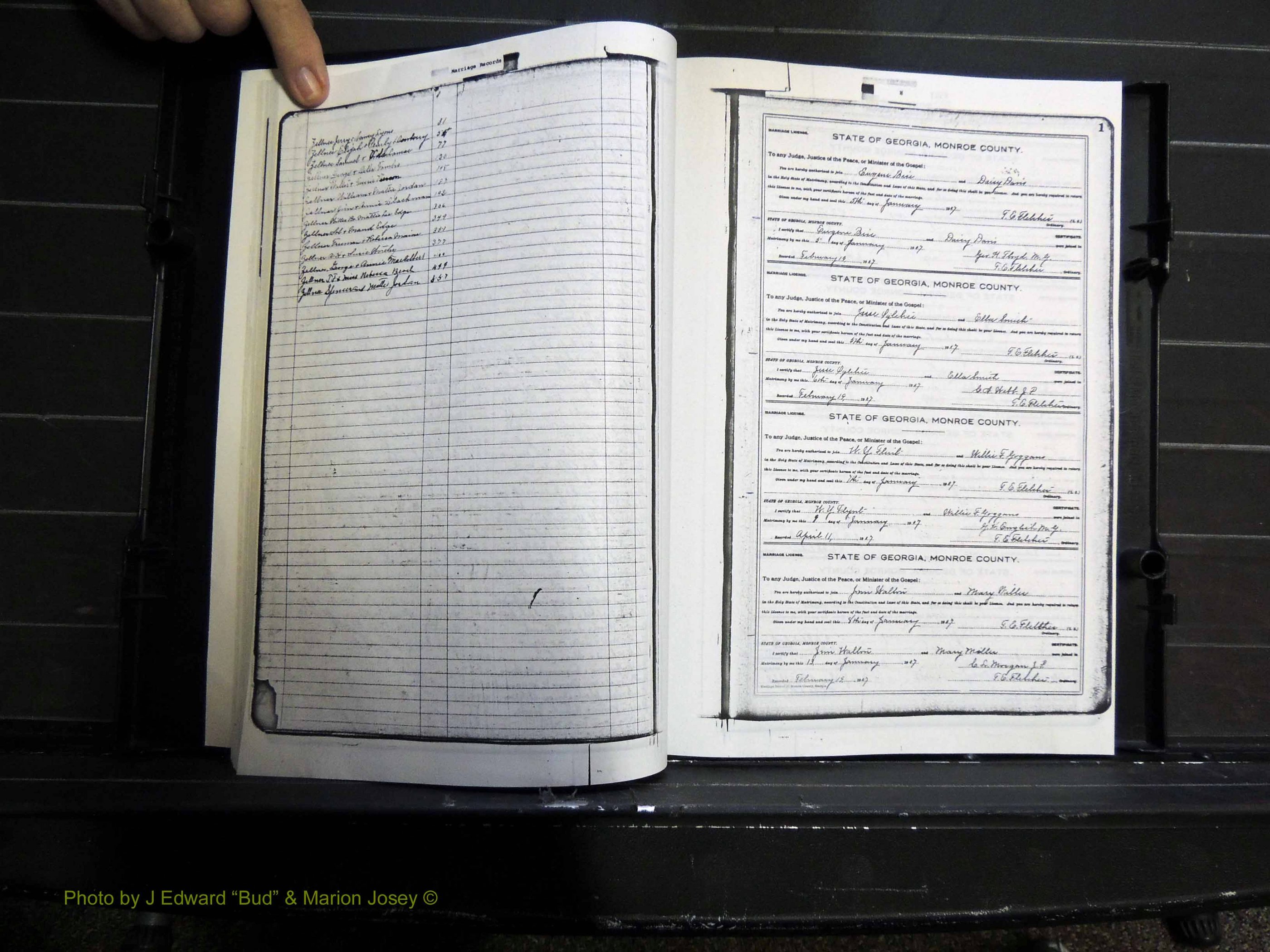 Monroe Co, GA, Marriages, Book H, 1907-1913 Index Z & pg 001.JPG